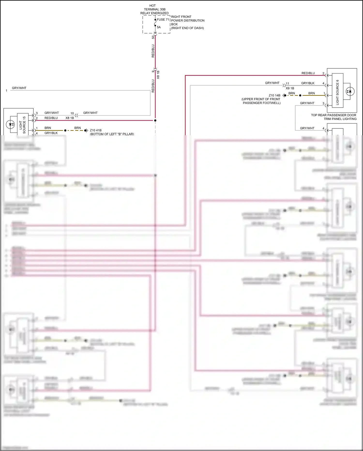BMW X4 G02 (2018-2021) light source 16 wiring diagram  (1 of 1)