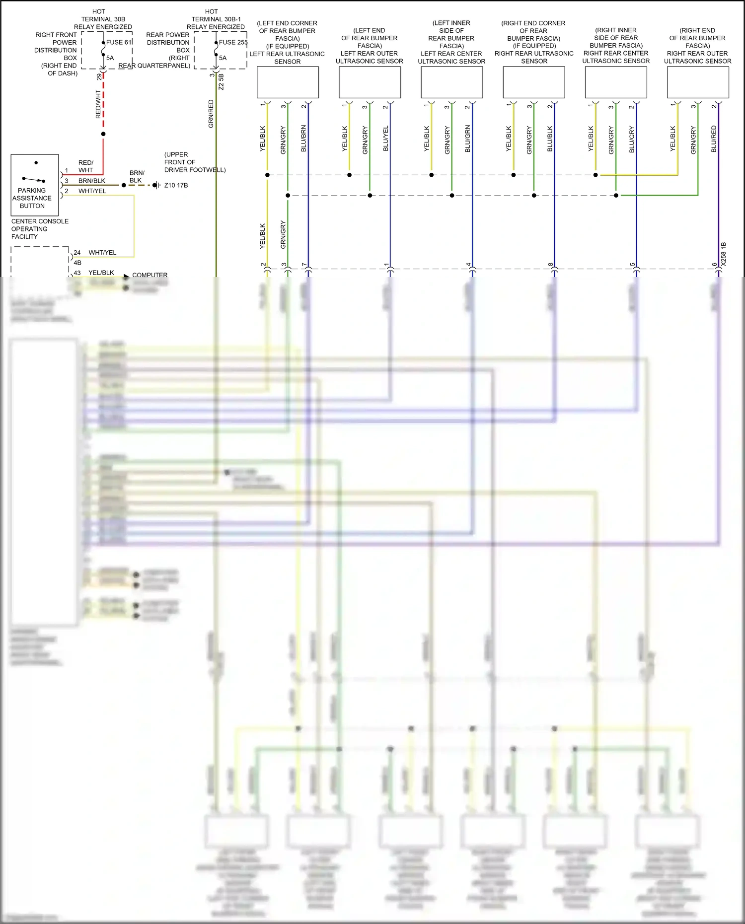BMW X4 G02 (2018-2021) right front outer ultrasonic sensor wiring diagram  (1 of 1)