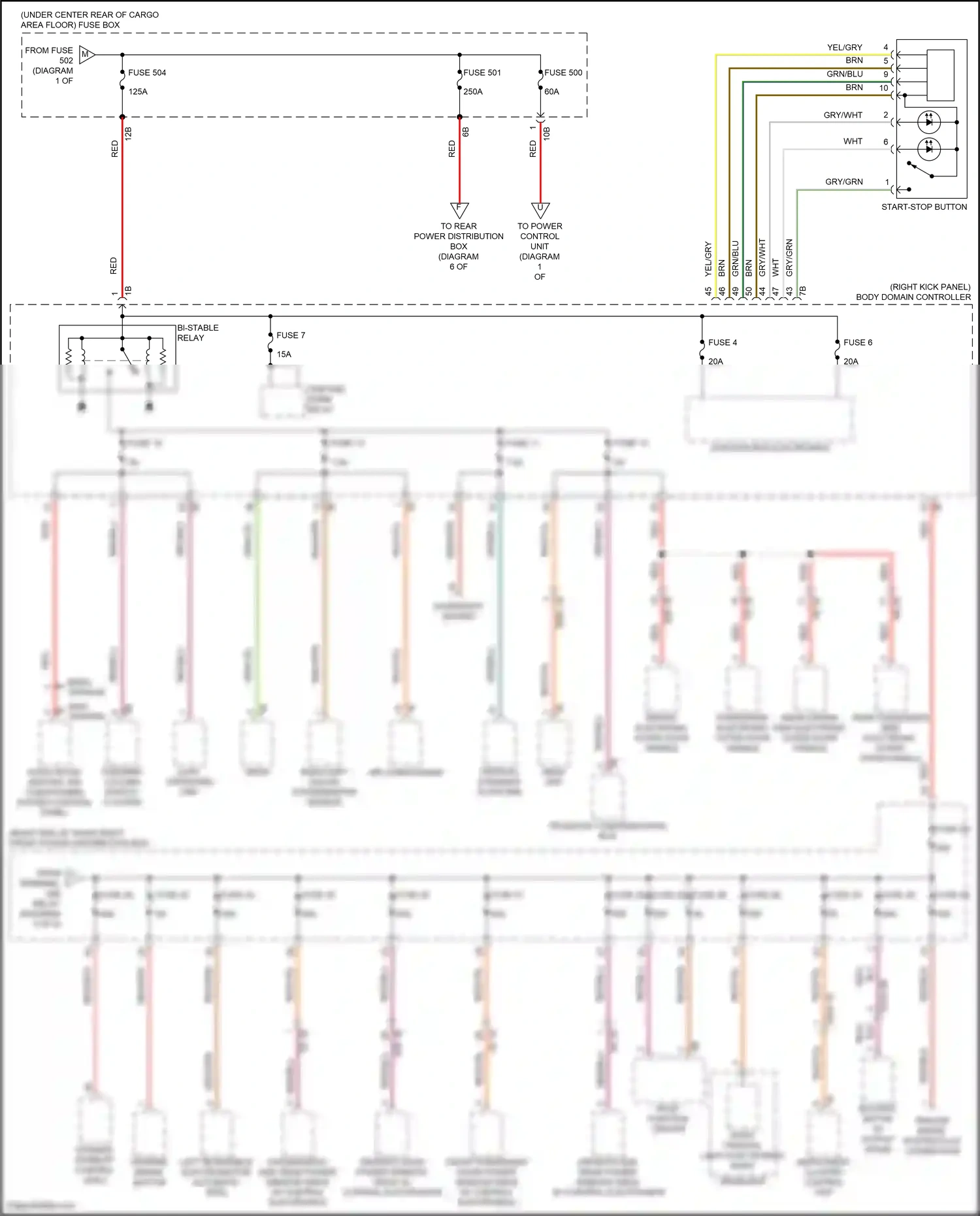BMW X4 G02 (2018-2021) start-stop button wiring diagram  (2 of 3)