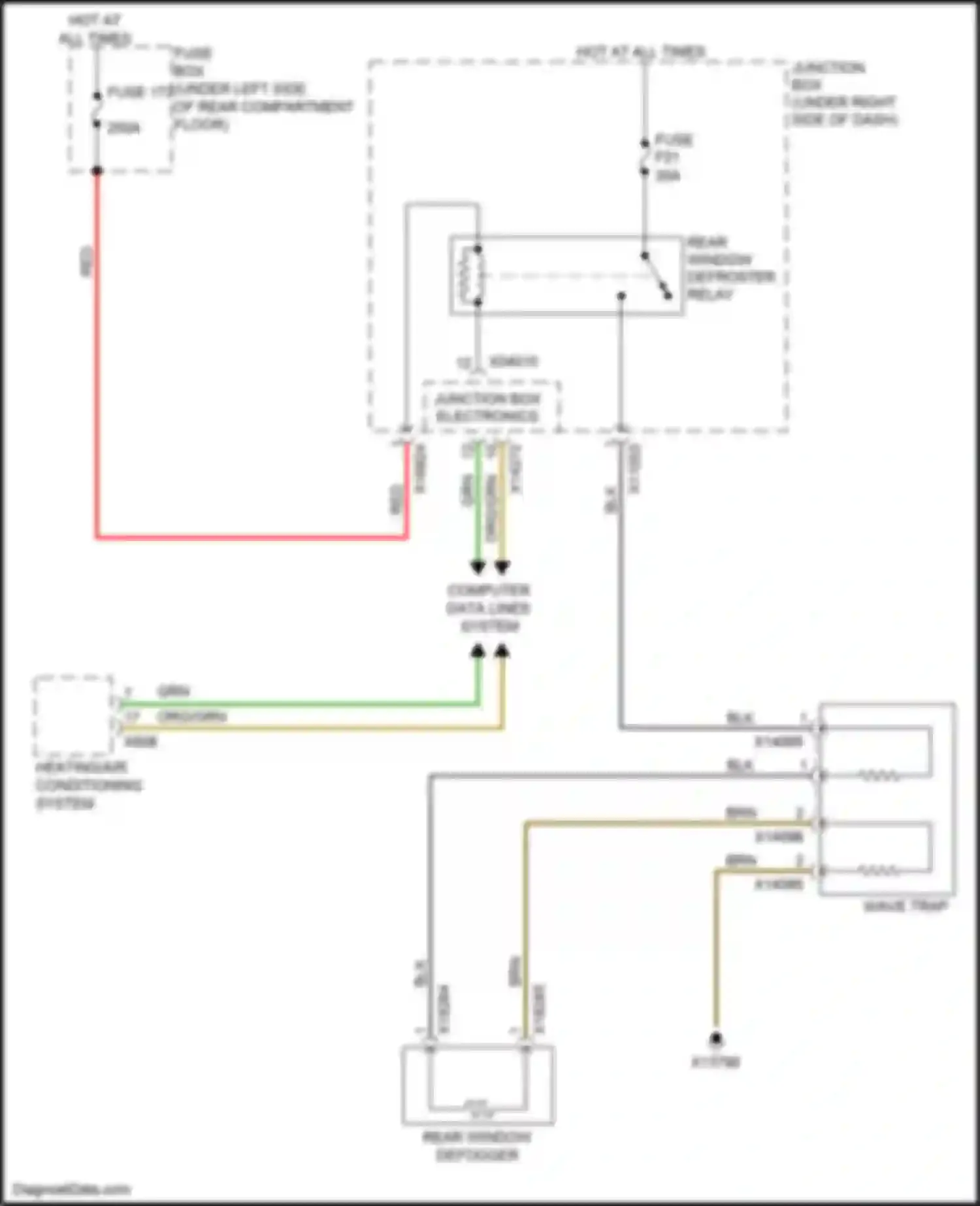 X5 M BMW E70 facelift (2010-2013): Rear defogger circuit