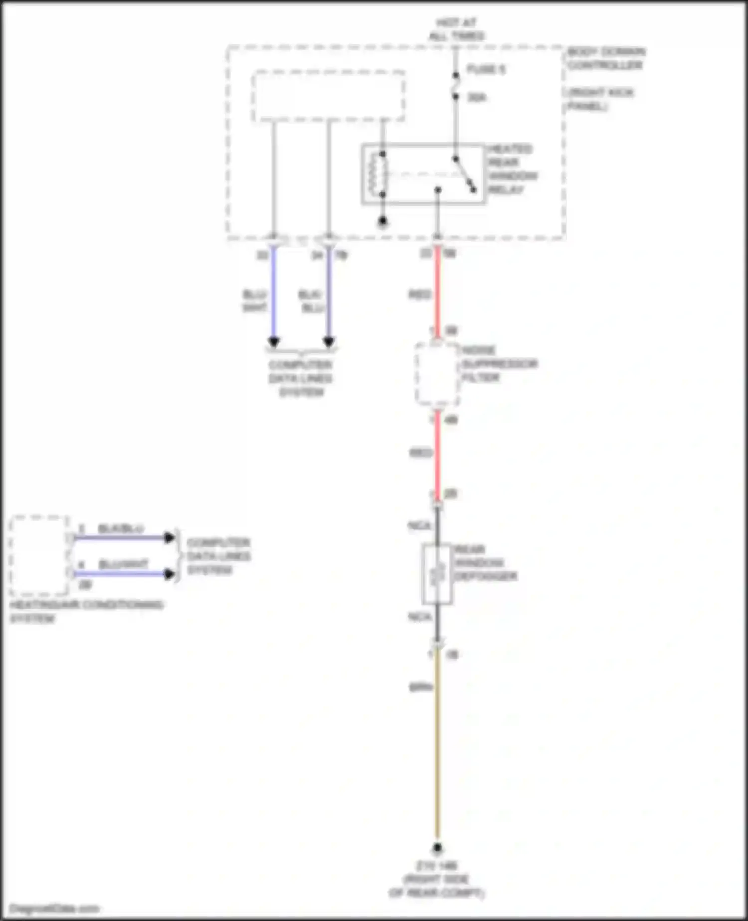 X5 M BMW F85 (2014-2018): Rear defogger circuit