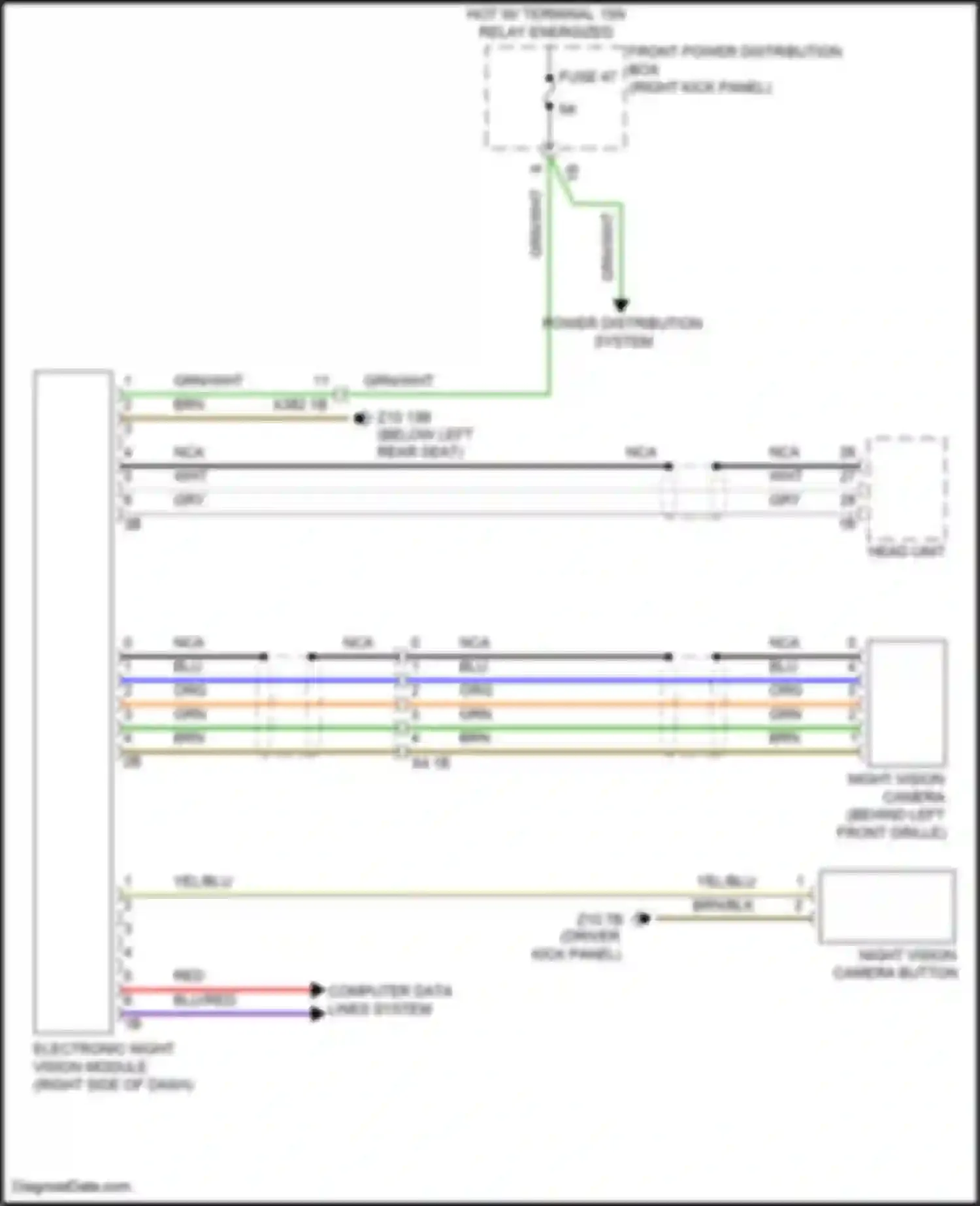 X5 M BMW F85 (2014-2018): Electronic night vision circuit