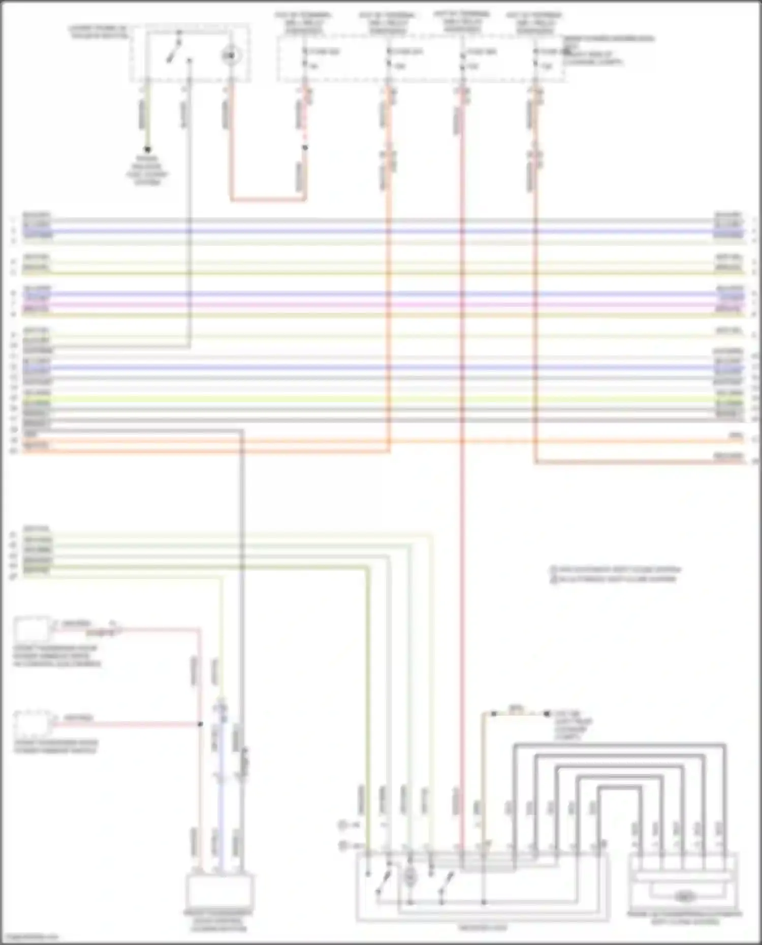 Wiring diagram front passenger's door central locking button for BMW X5 M F95 facelift (2023-2024) (1 of 2)