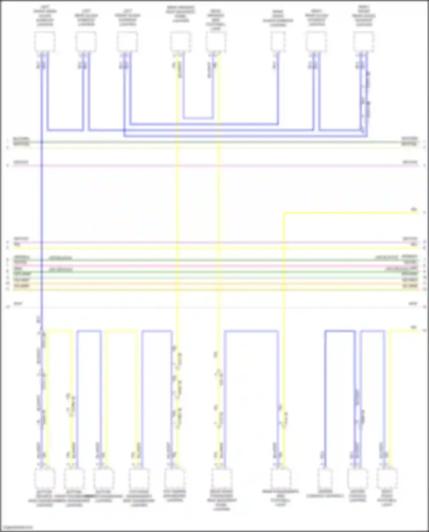 Wiring diagram left front rear glass sunroof lighting for BMW X5 M F95 facelift (2023-2024) (3 of 4)