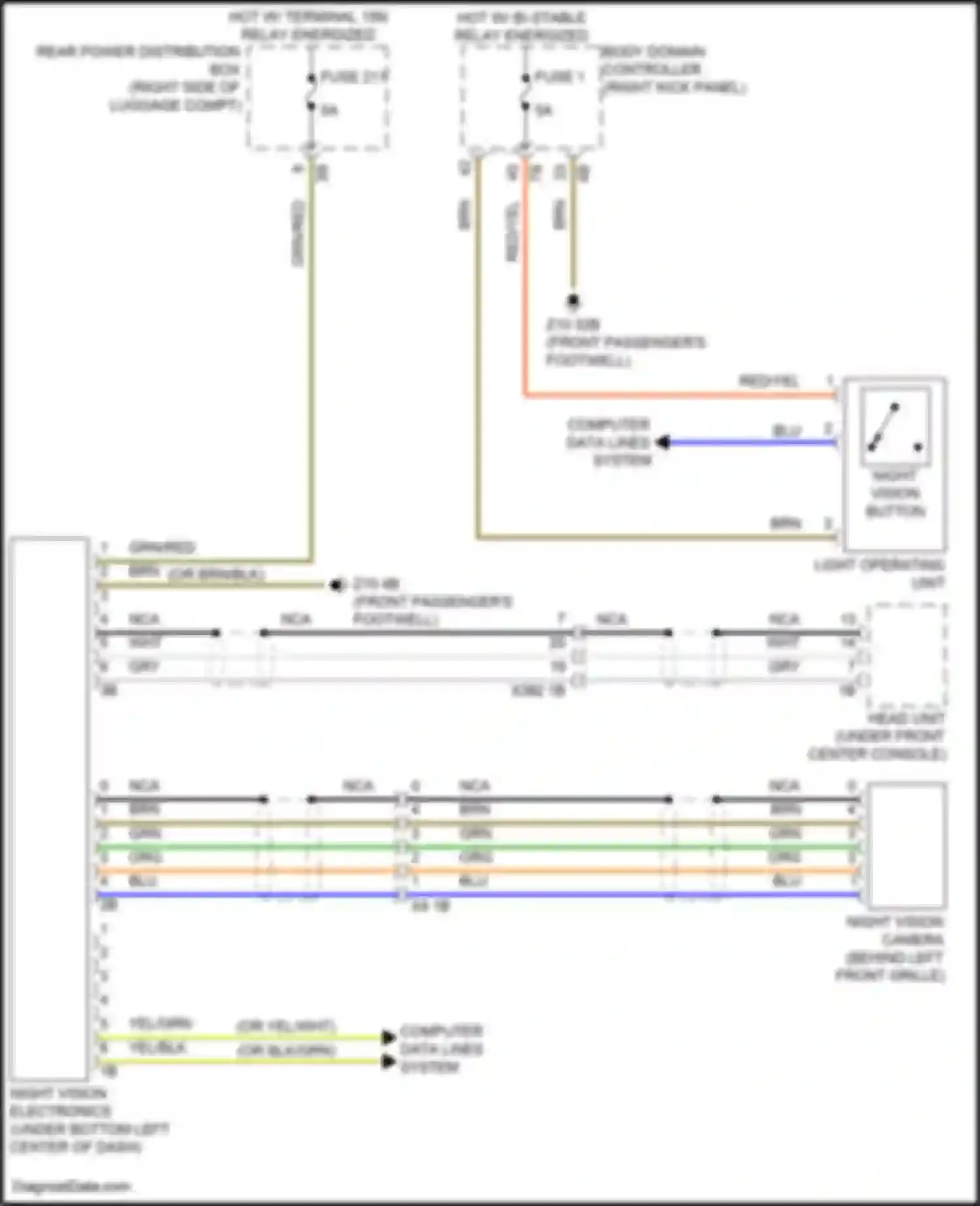 Wiring diagram night vision button for BMW X5 M F95 facelift (2023-2024) (2 of 2)