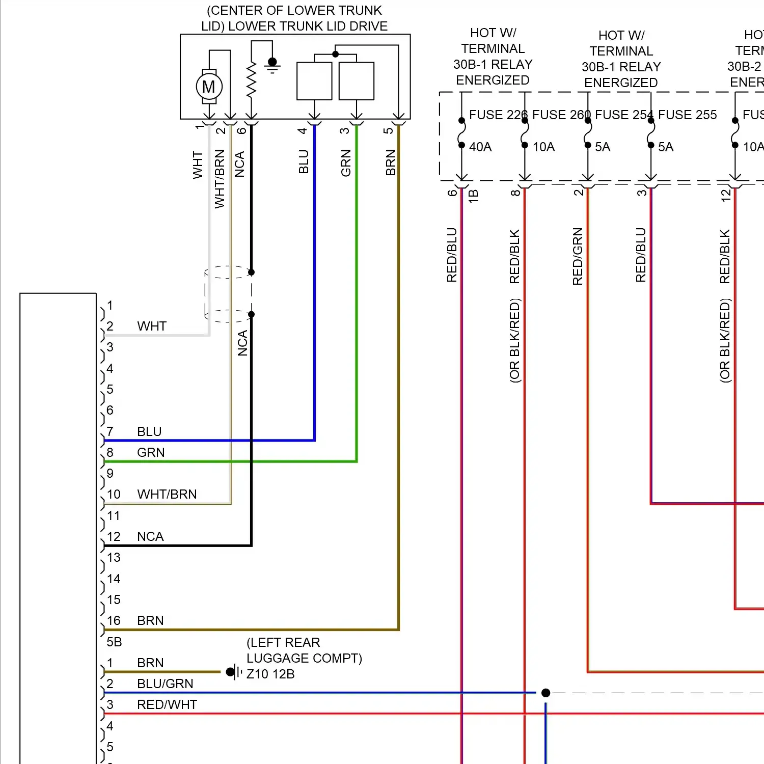 demo - Trunk & fuel door release circuit (1 of 2) Trunk & fuel door release circuit (1 of 2)