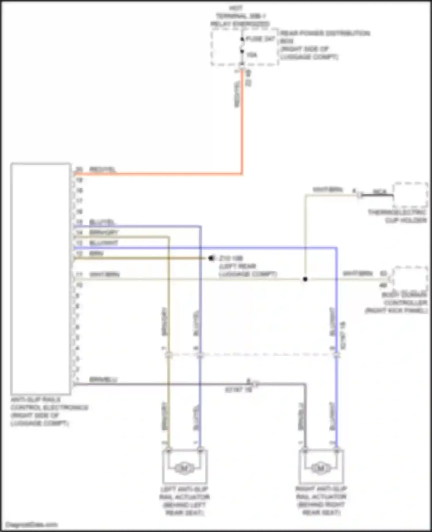 Car Wiring Diagrams for X5 M BMW F95 (2019-2023): Anti-slip rails control circuit