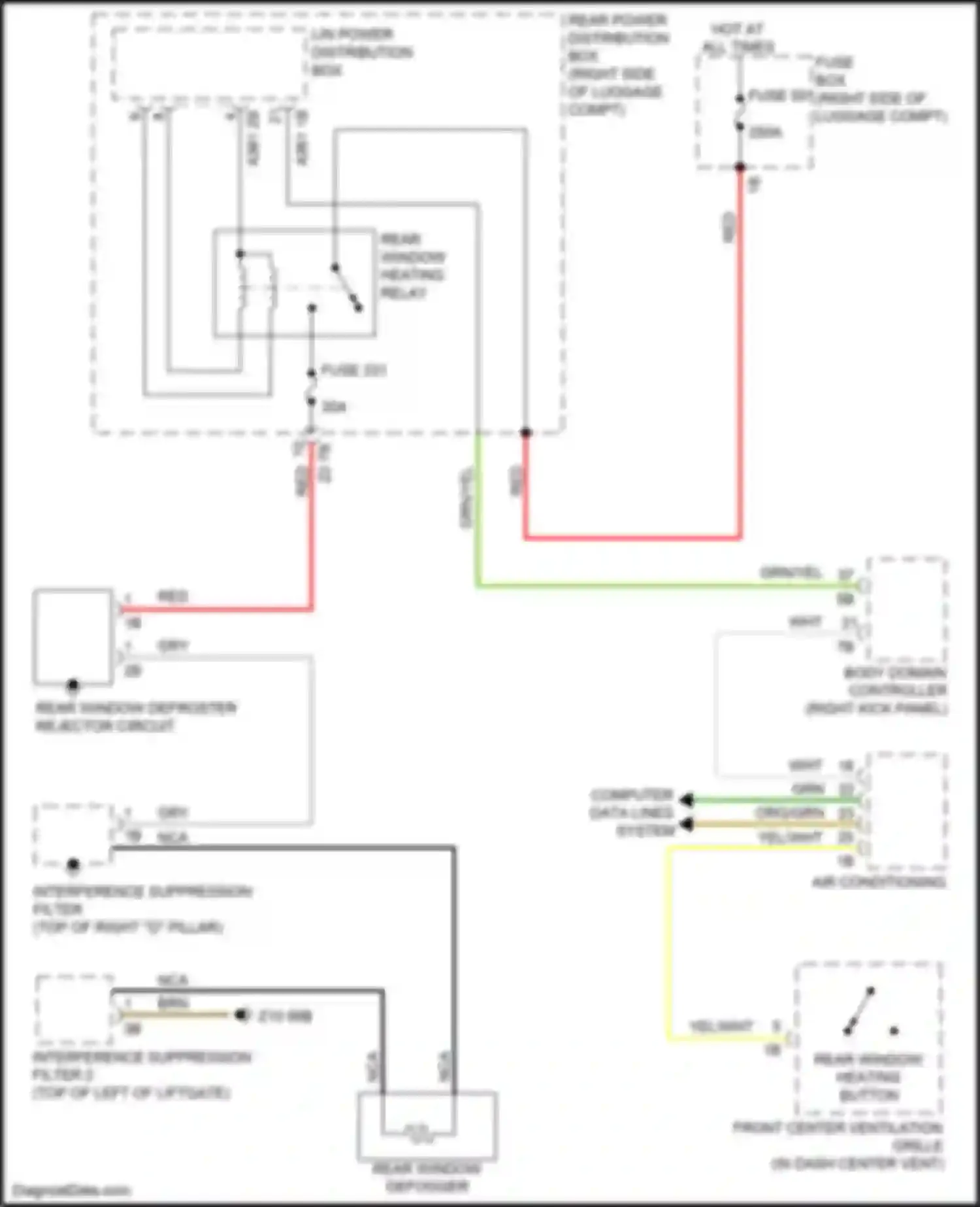 Wiring diagram interference suppression filter for BMW X5 M F95 (2019-2023) (3 of 3)