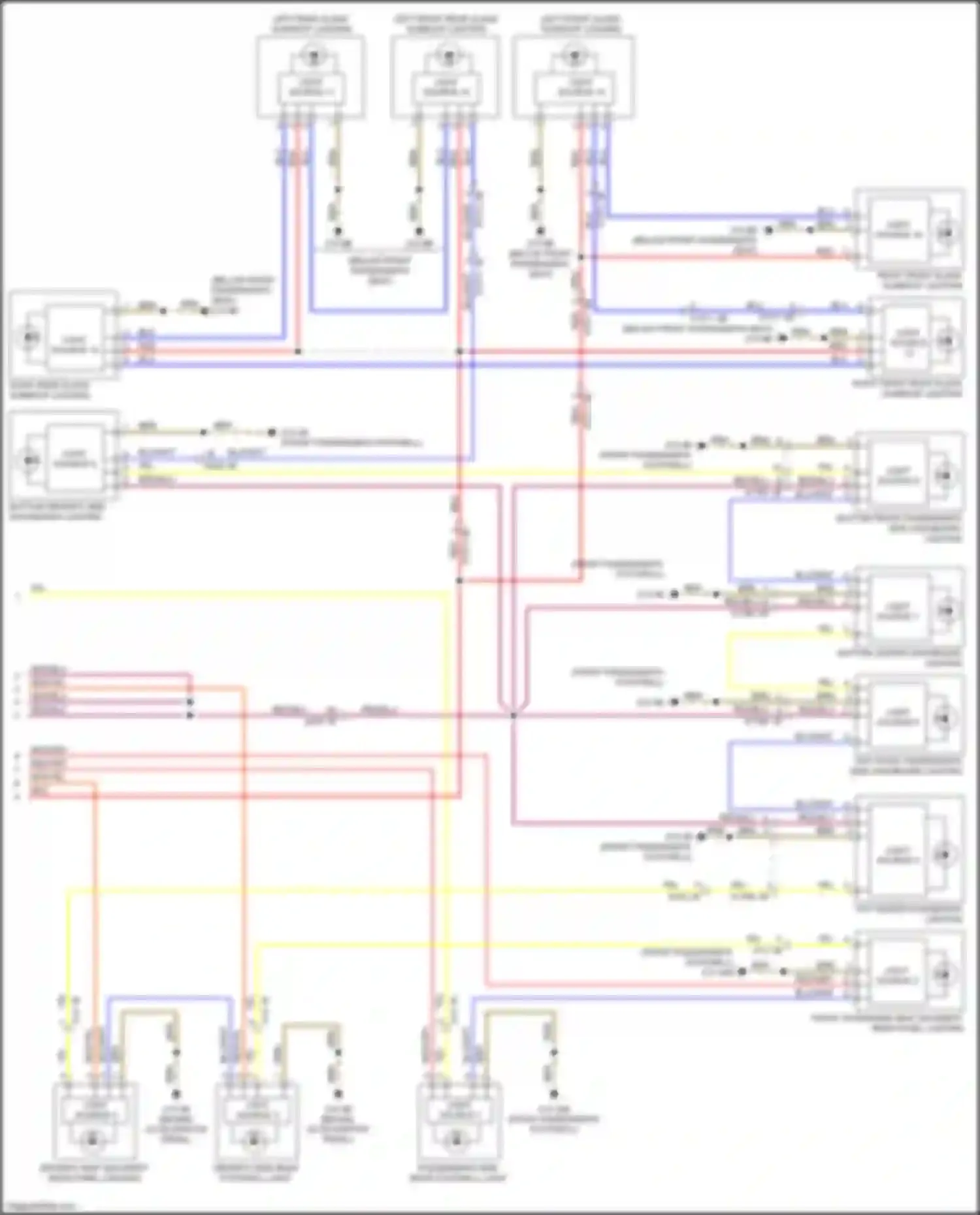 Wiring diagram left front rear glass sunroof lighting for BMW X5 M F95 (2019-2023) (1 of 3)