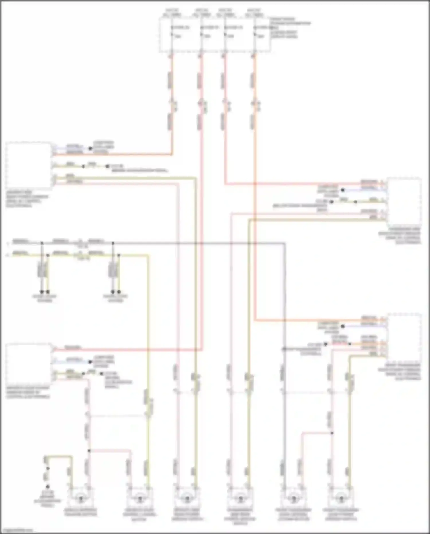 Wiring diagram passenger's side rear power window switch for BMW X5 M F95 (2019-2023) (1 of 2)