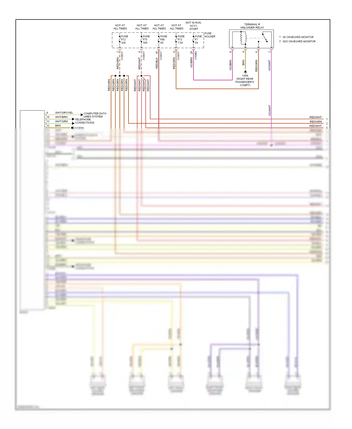 Wiring diagram blu/vio for BMW X5 E53 facelift (2003-2007) (4 of 5)