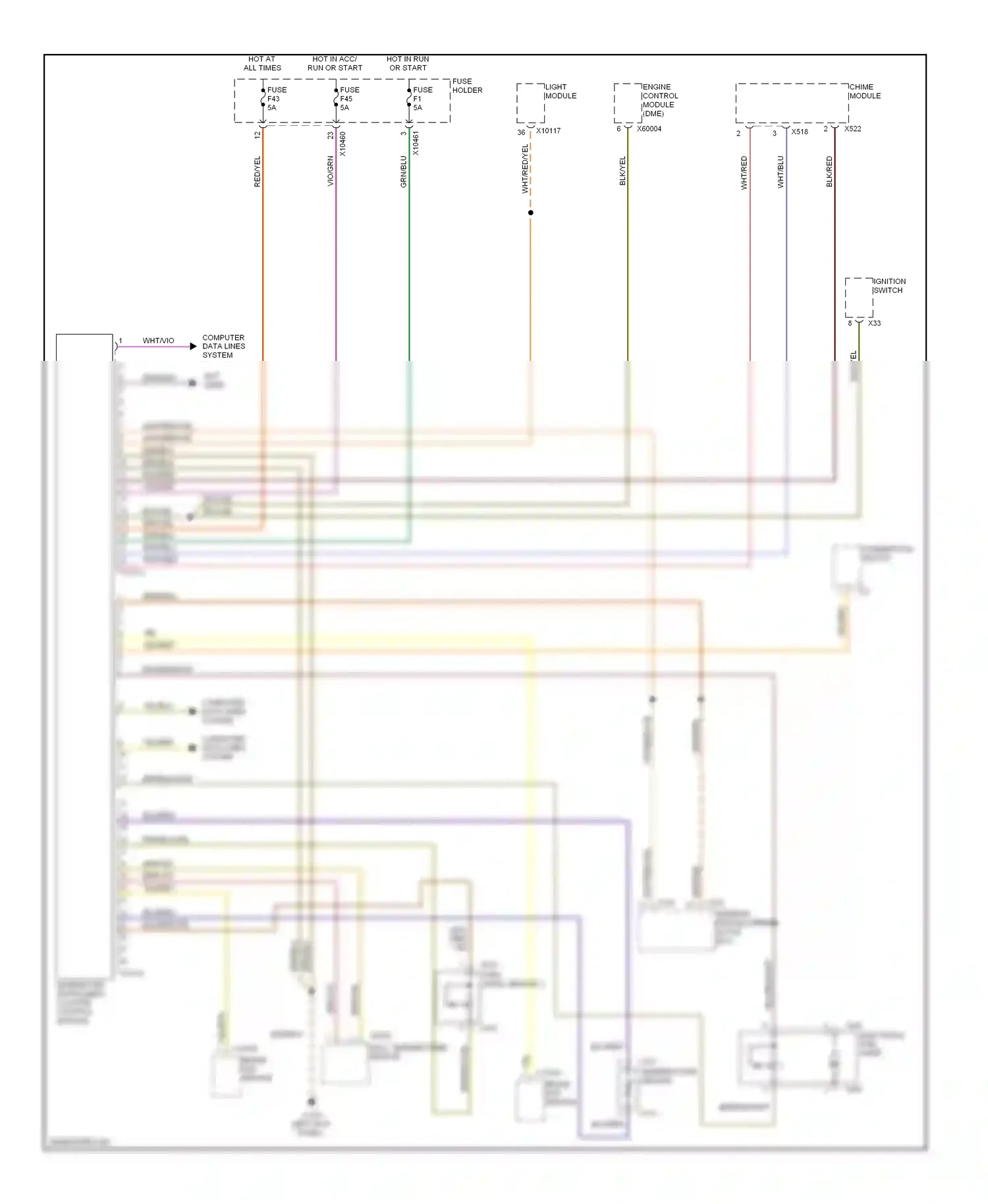 Wiring diagram brake pad sensor for BMW X5 E53 facelift (2003-2007) (3 of 4)