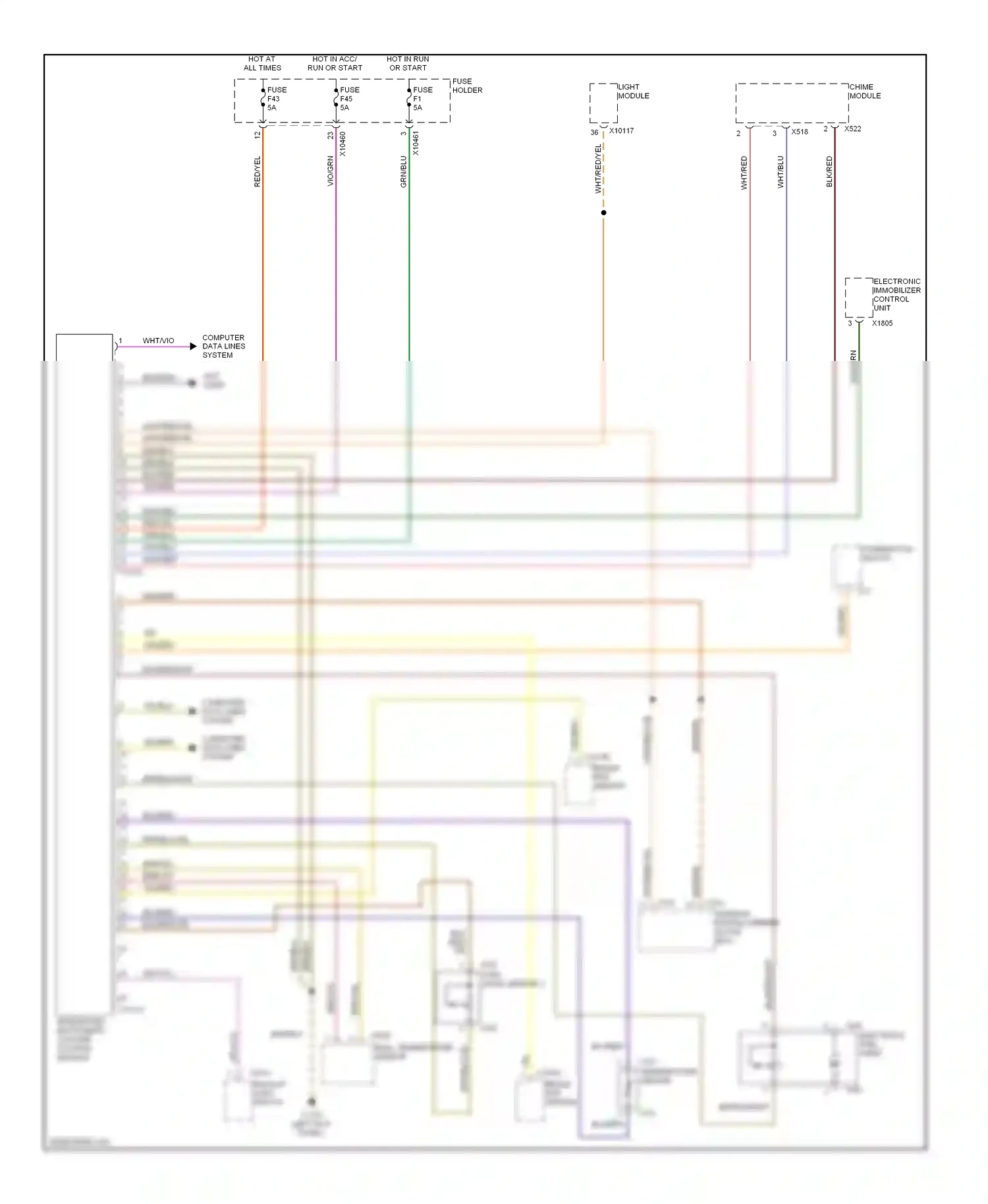 Wiring diagram chime module for BMW X5 E53 facelift (2003-2007) (1 of 7)