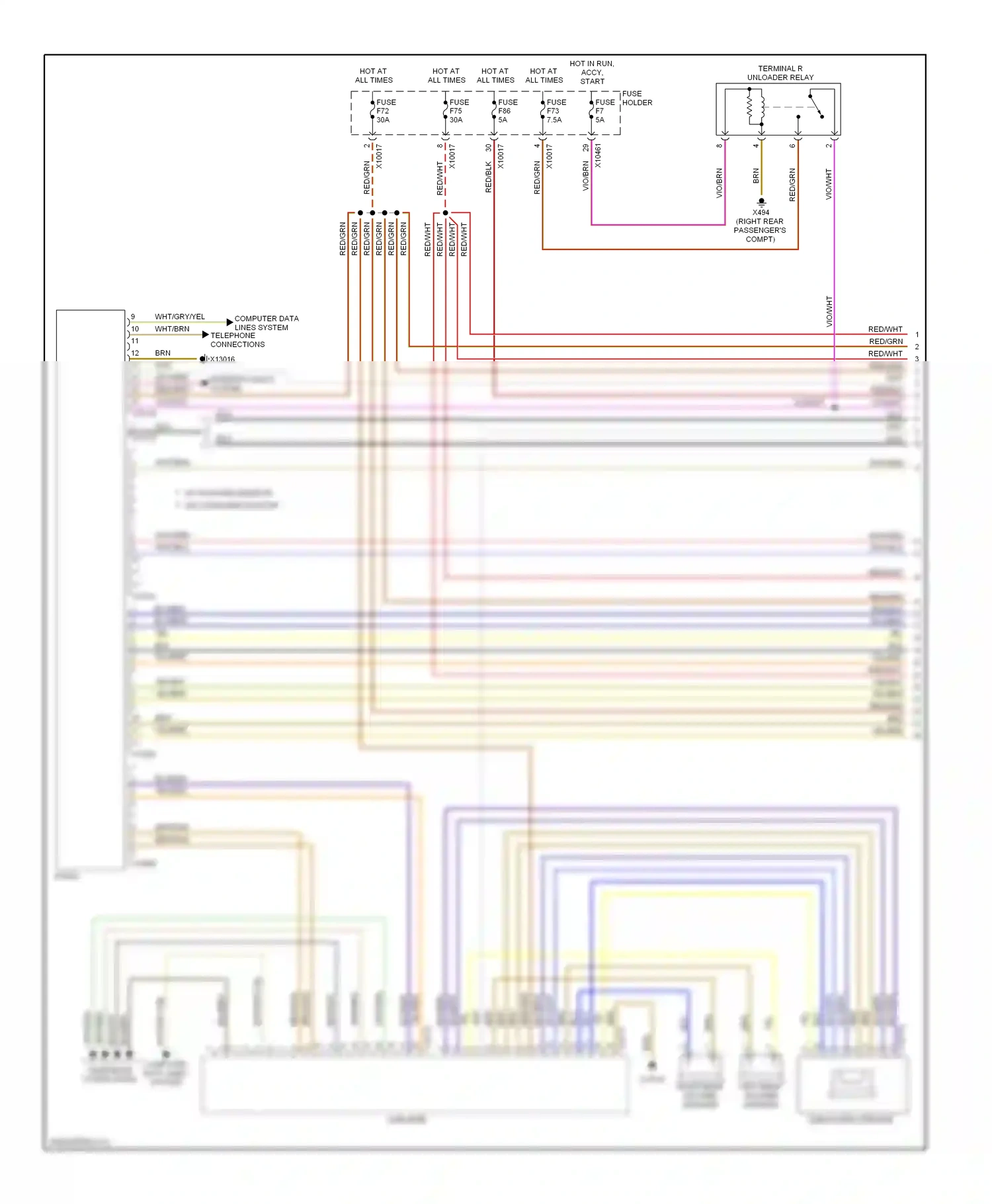Wiring diagram computer telephone data lines connections system for BMW X5 E53 facelift (2003-2007) (1 of 1)
