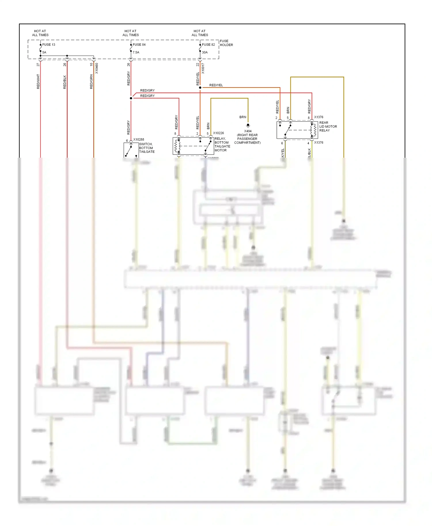 Wiring diagram fuse 82 for BMW X5 E53 facelift (2003-2007) (1 of 2)