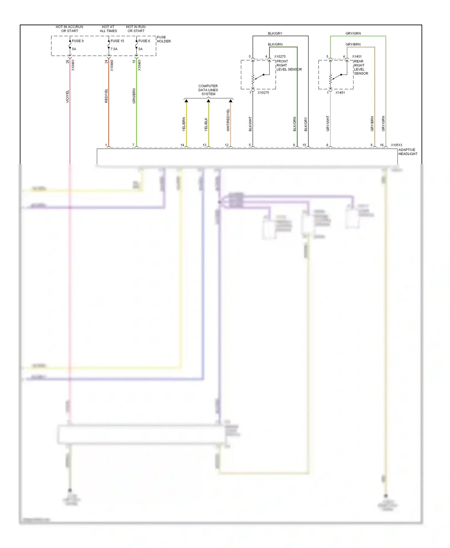 Wiring diagram grn/brn for BMW X5 E53 facelift (2003-2007) (4 of 10)