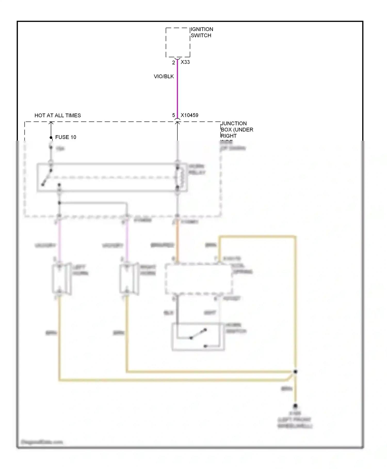 Wiring diagram horn switch for BMW X5 E53 facelift (2003-2007) (1 of 1)