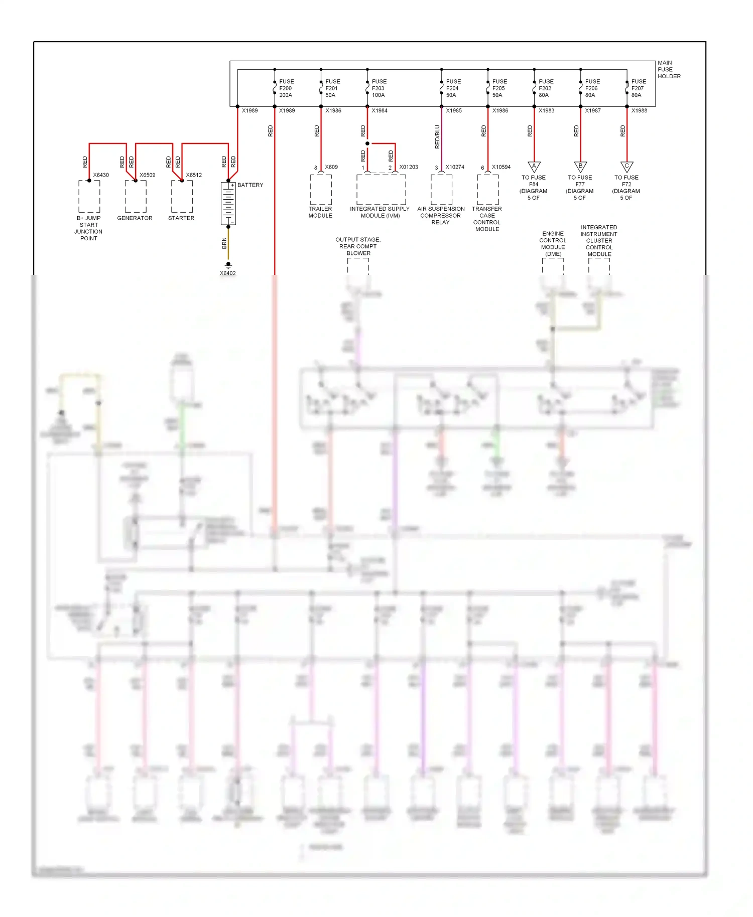 Wiring diagram integrated instrument cluster control module for BMW X5 E53 facelift (2003-2007) (13 of 20)
