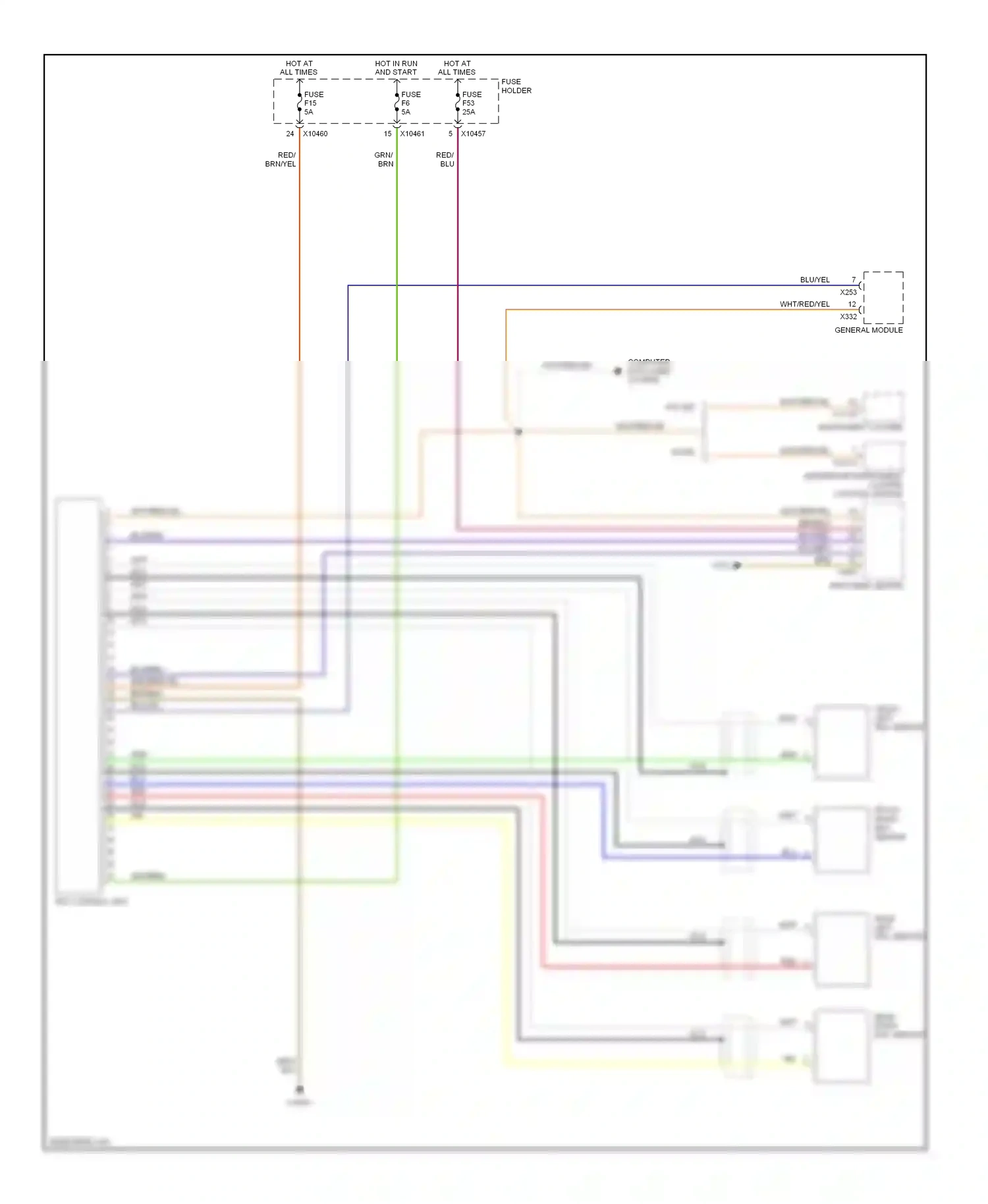 Wiring diagram integrated instrument cluster control module for BMW X5 E53 facelift (2003-2007) (20 of 20)