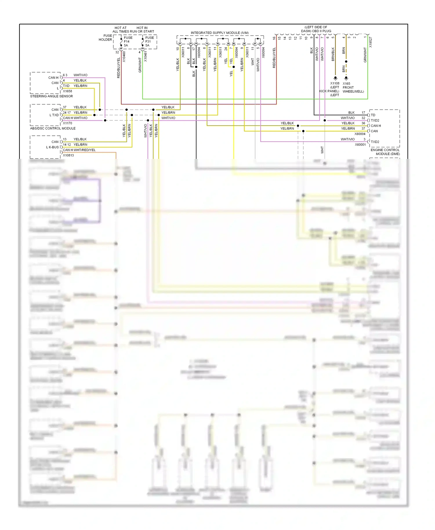 BMW X5 E53 facelift (2003-2007) interface (if equipped) wiring diagram  (1 of 2)