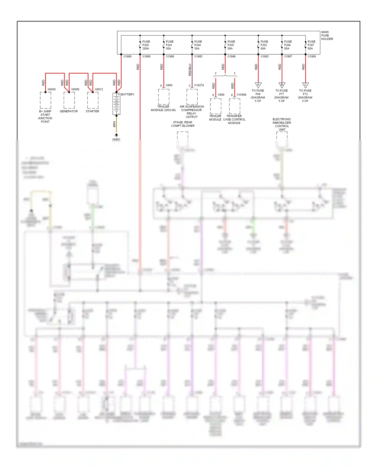 Wiring diagram junction point for BMW X5 E53 facelift (2003-2007) (1 of 3)