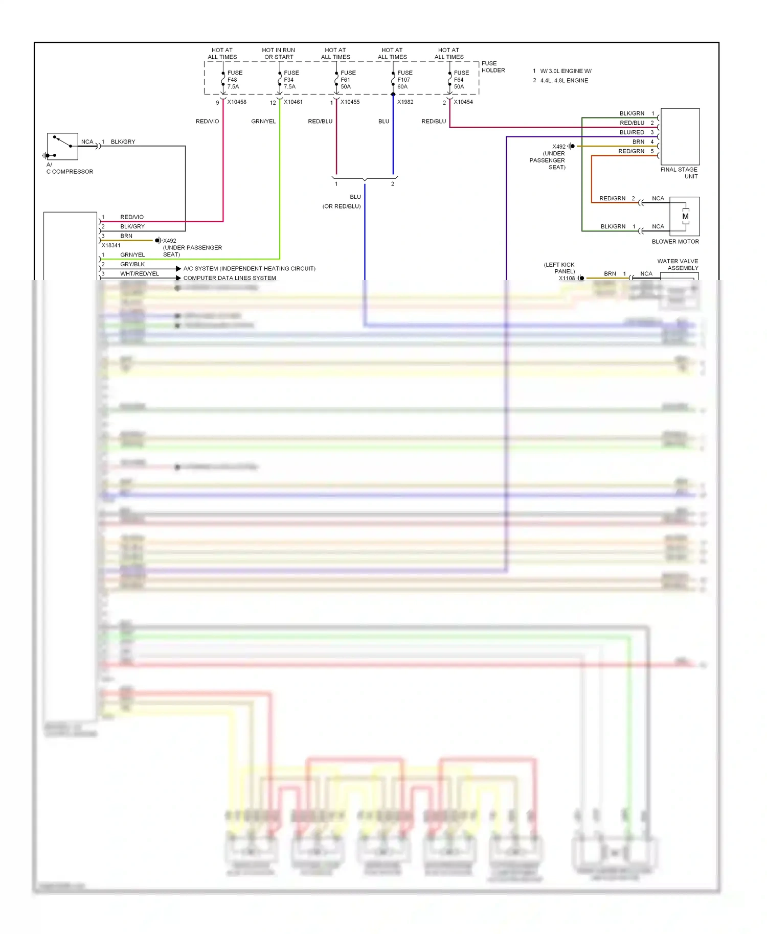 BMW X5 E53 facelift (2003-2007) (left kick panel) wiring diagram  (8 of 32)