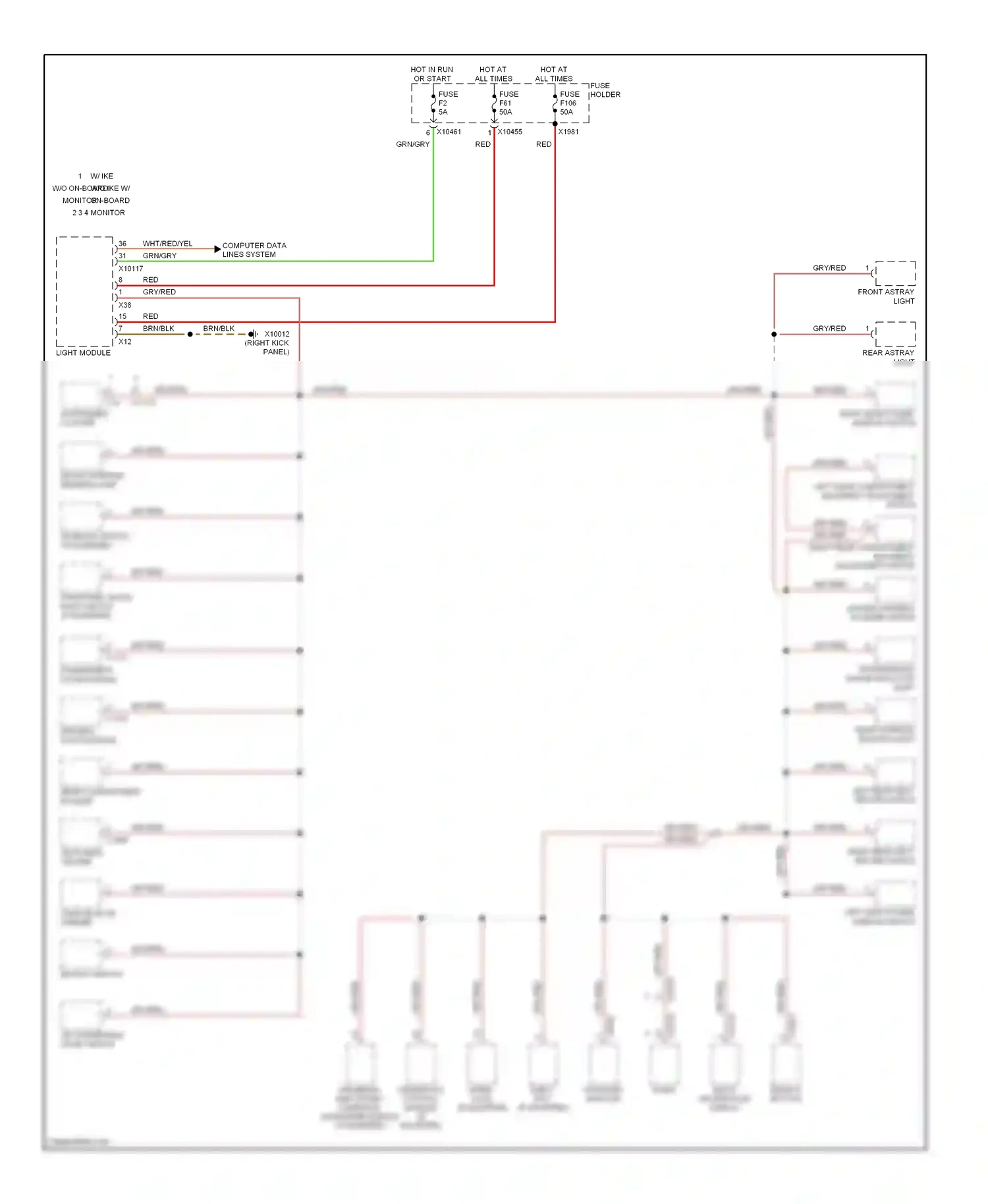 Wiring diagram right rear power window switch for BMW X5 E53 facelift (2003-2007) (1 of 1)