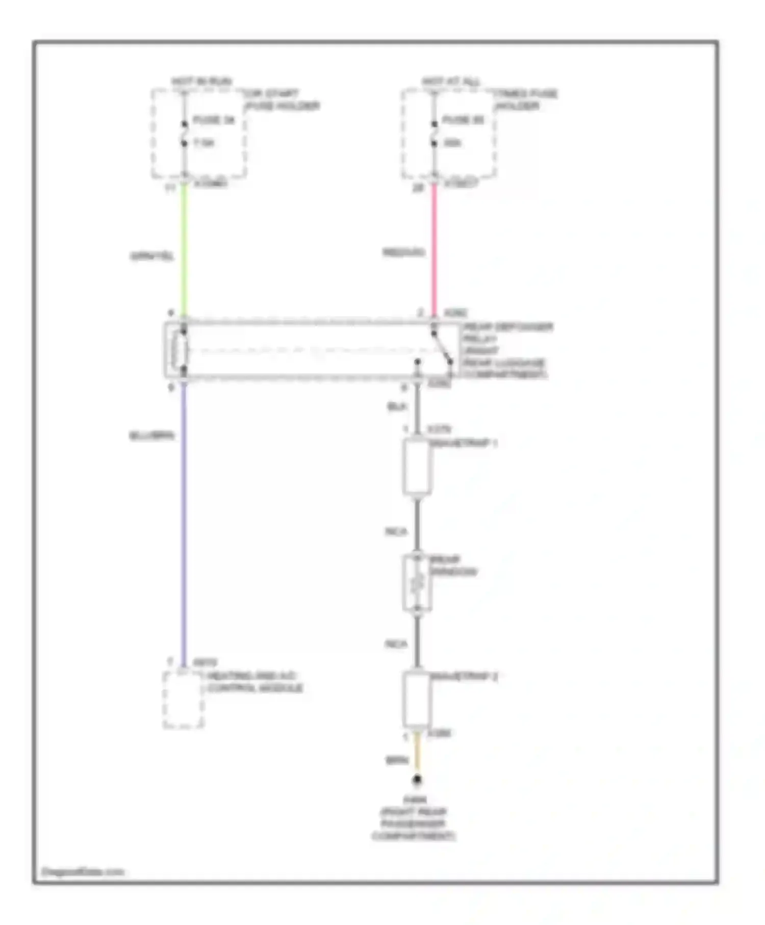 X5 BMW E53 (1999-2003): Rear defogger circuit
