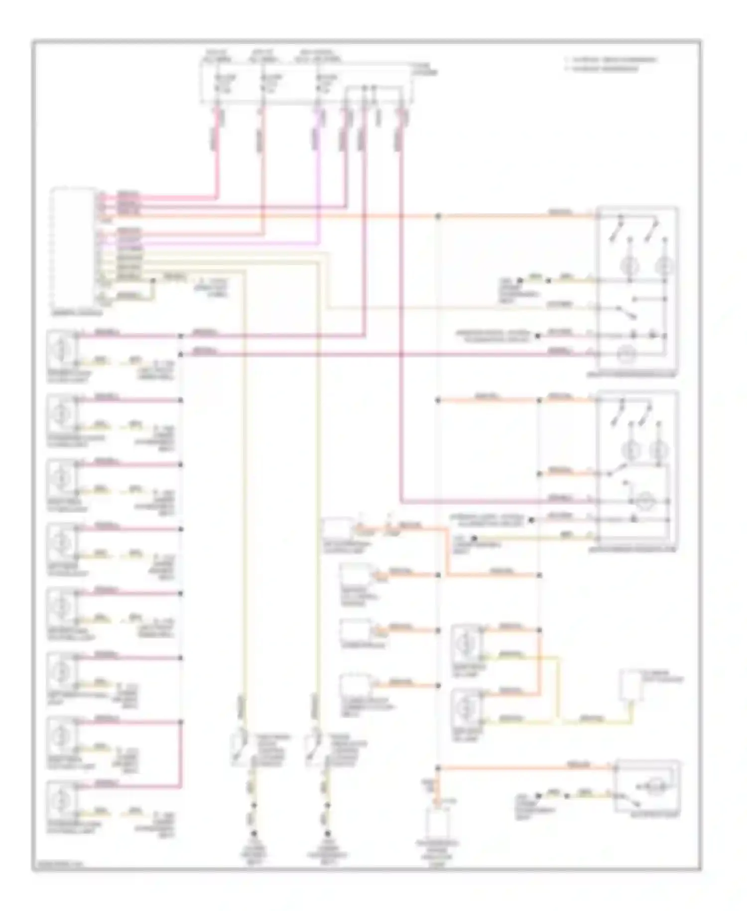 X5 BMW E53 (1999-2003): Courtesy lamps circuit (1 of 2)