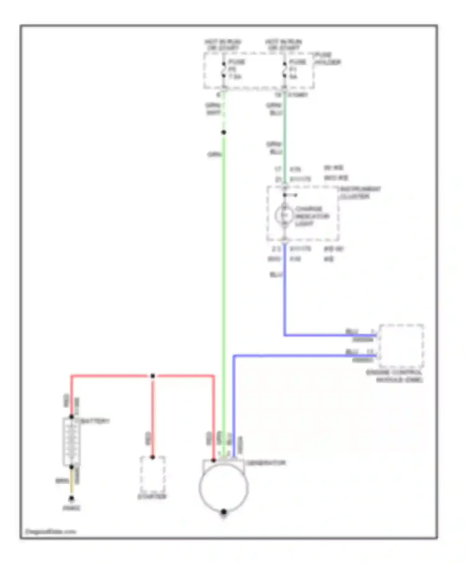 X5 BMW E53 (1999-2003): 4.4l, charging circuit