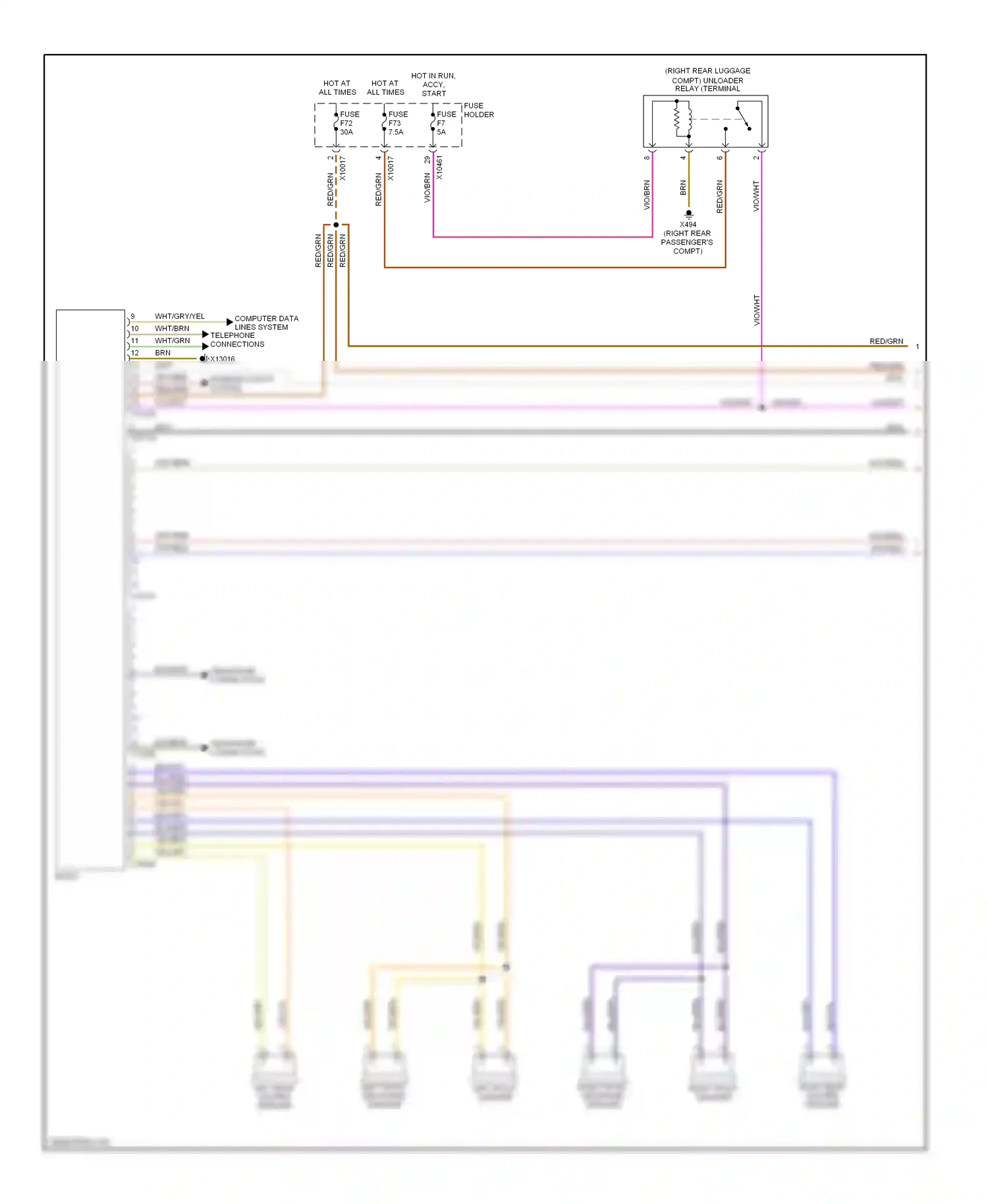 Wiring diagram blu/vio for BMW X5 E53 (1999-2003) (5 of 6)