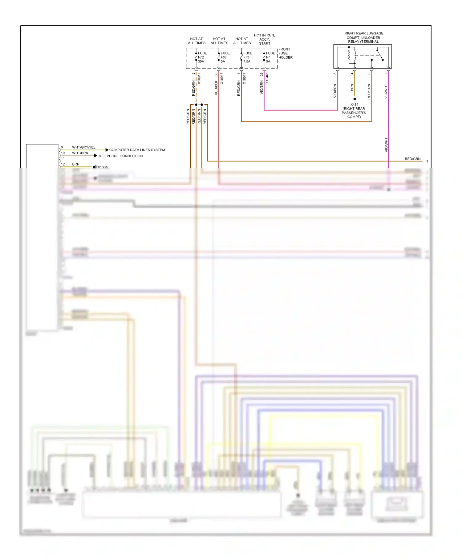Wiring diagram blu/wht for BMW X5 E53 (1999-2003) (7 of 9)