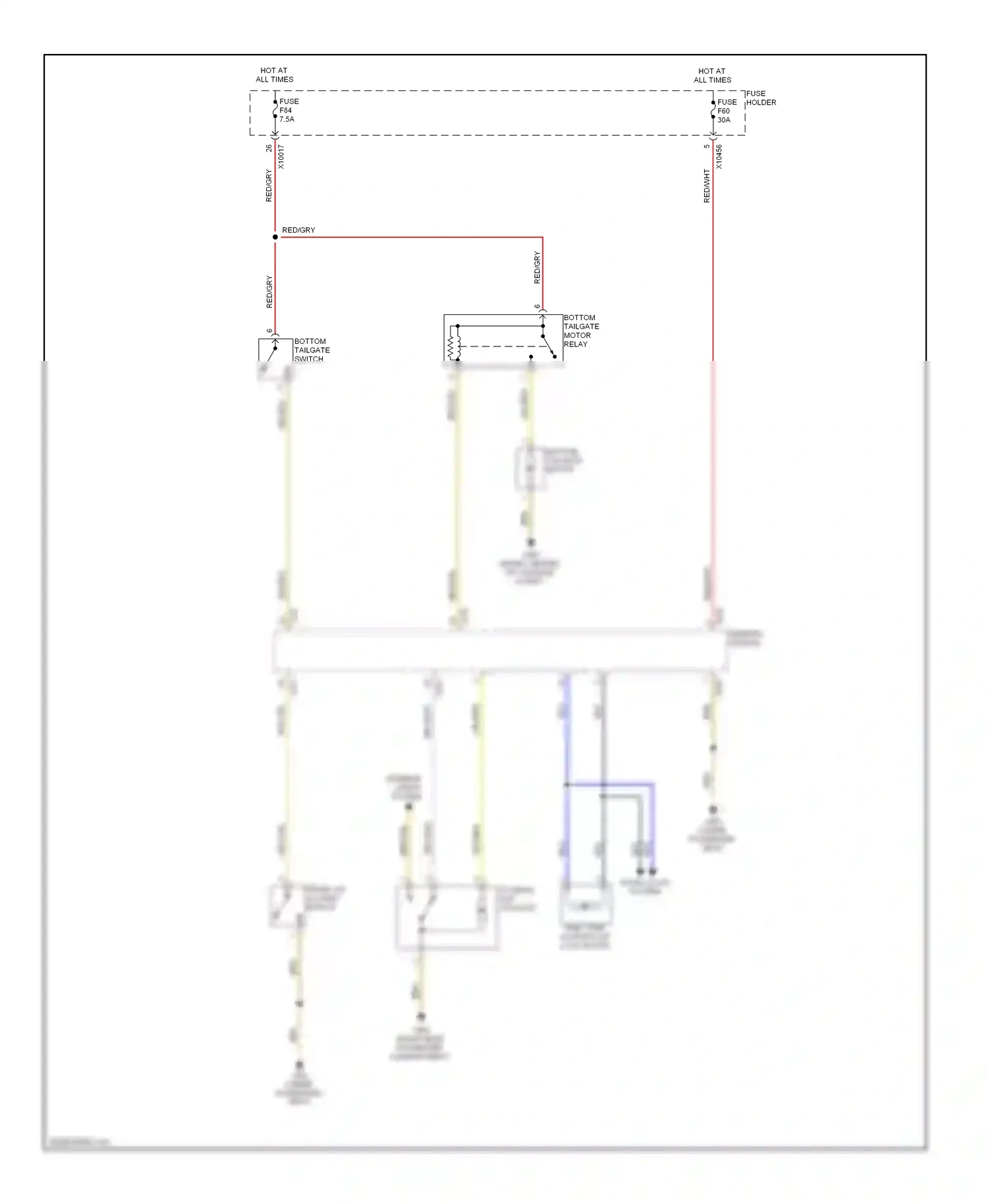 Wiring diagram bottom tailgate motor for BMW X5 E53 (1999-2003) (2 of 2)
