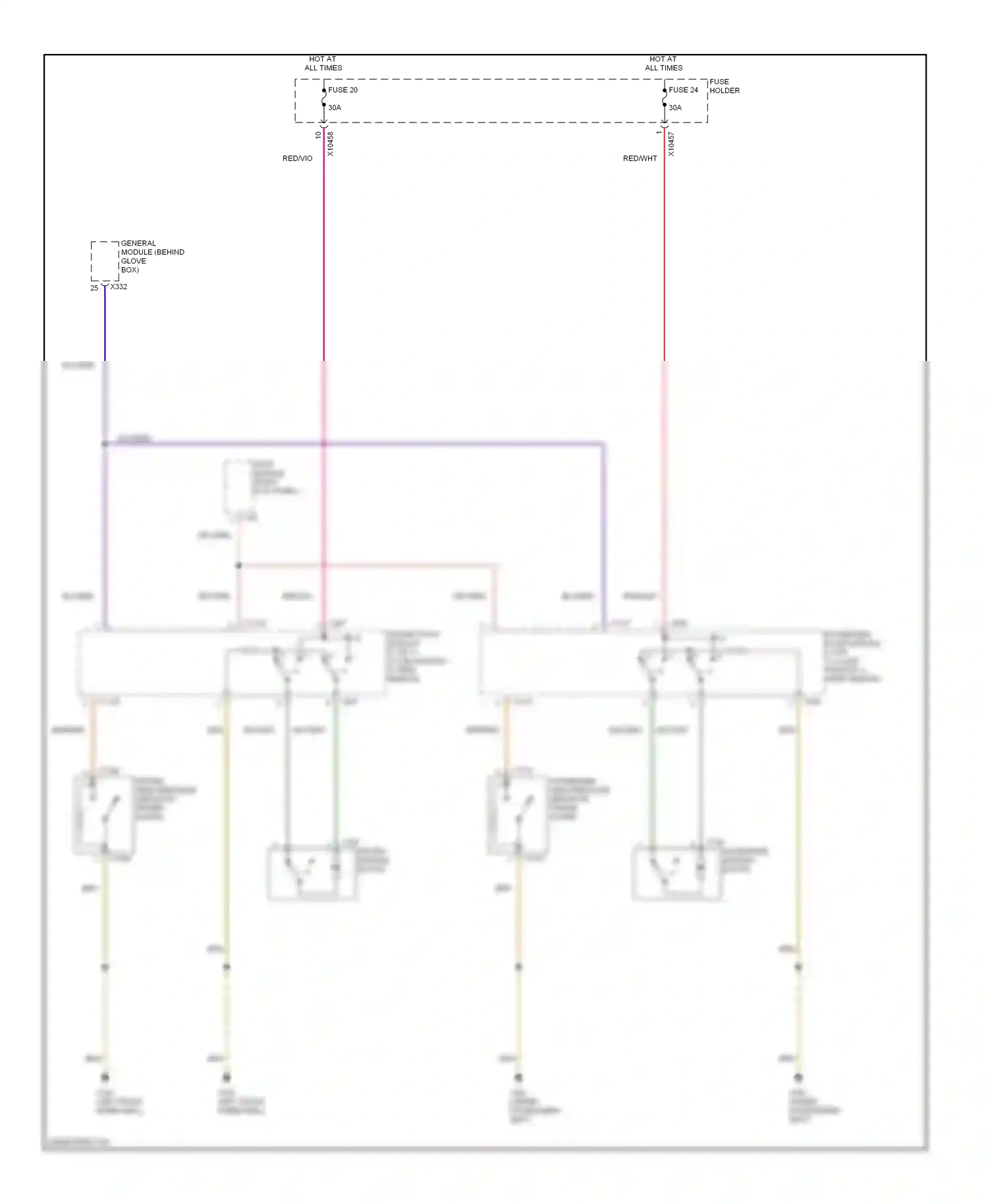 BMW X5 E53 (1999-2003) light module (right kick panel) wiring diagram  (5 of 6)