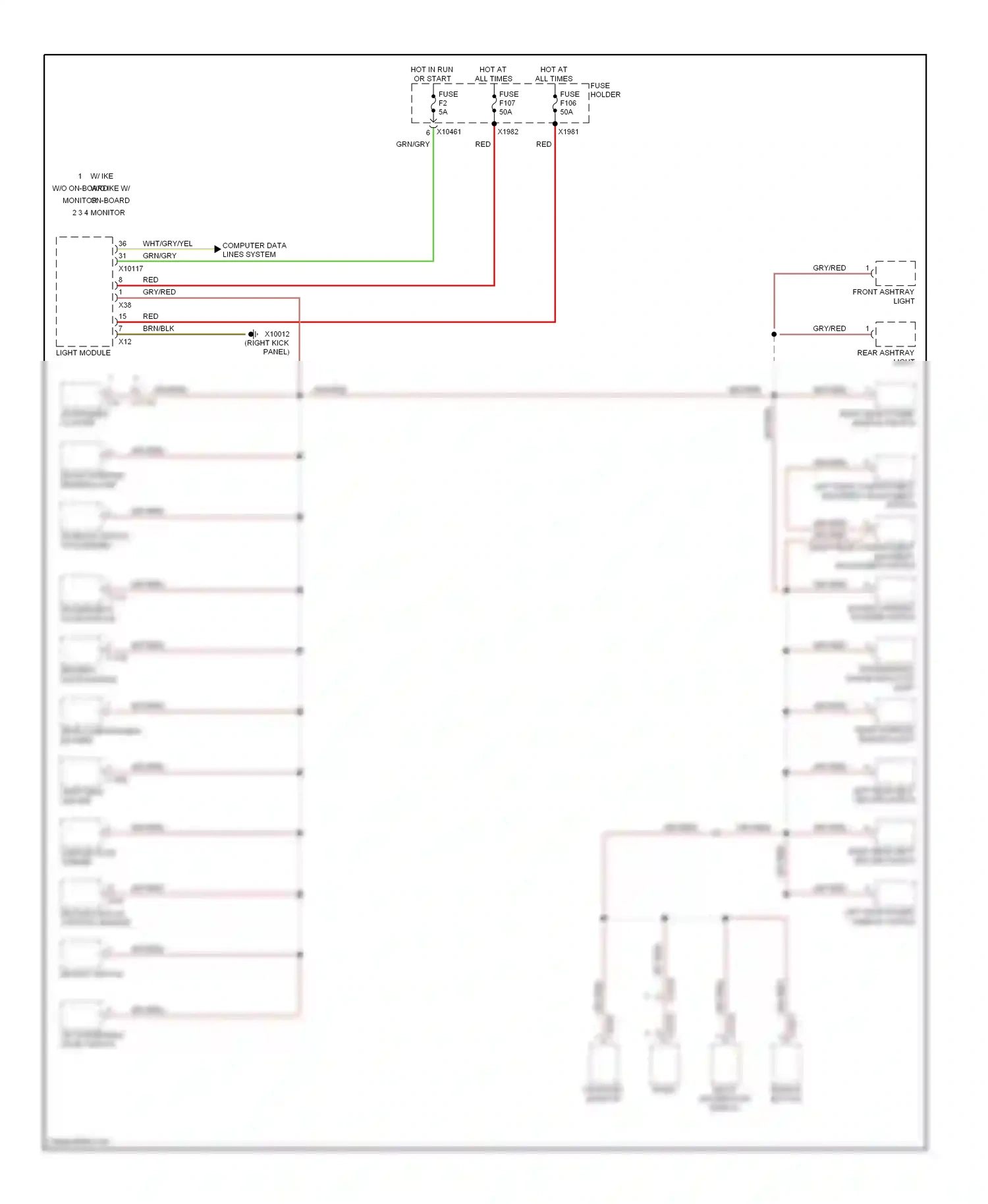 Wiring diagram rear interior/ reading light for BMW X5 E53 (1999-2003) (1 of 1)