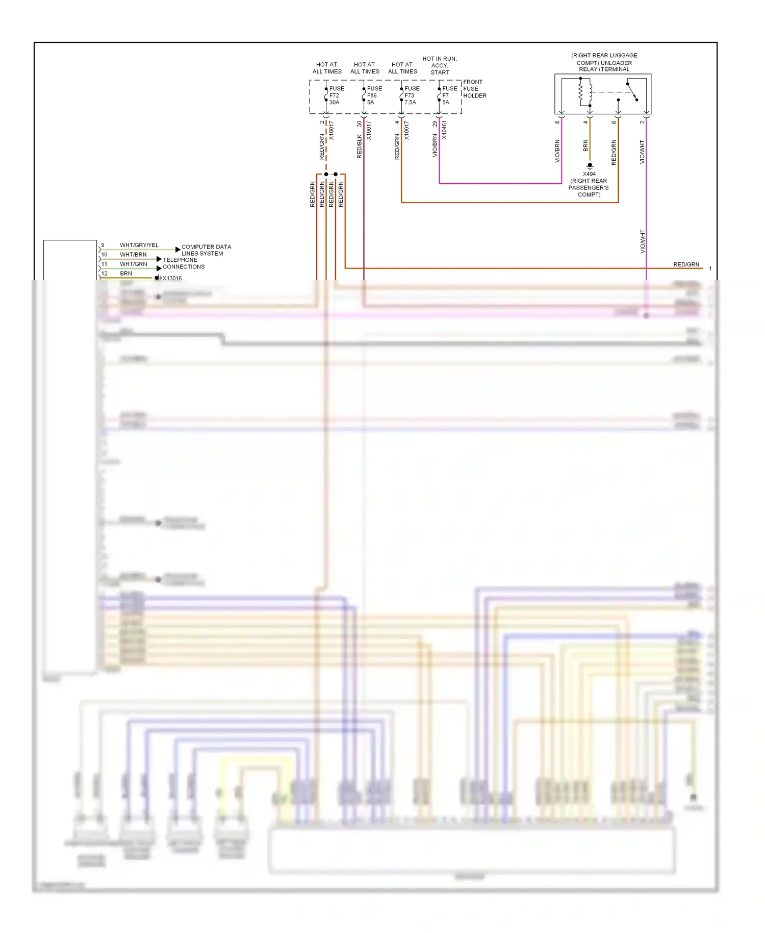Wiring diagram vio/wht for BMW X5 E53 (1999-2003) (11 of 21)