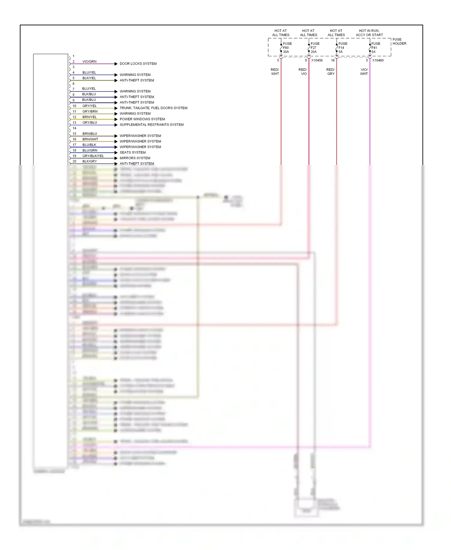 Wiring diagram wht/yel for BMW X5 E53 (1999-2003) (4 of 19)