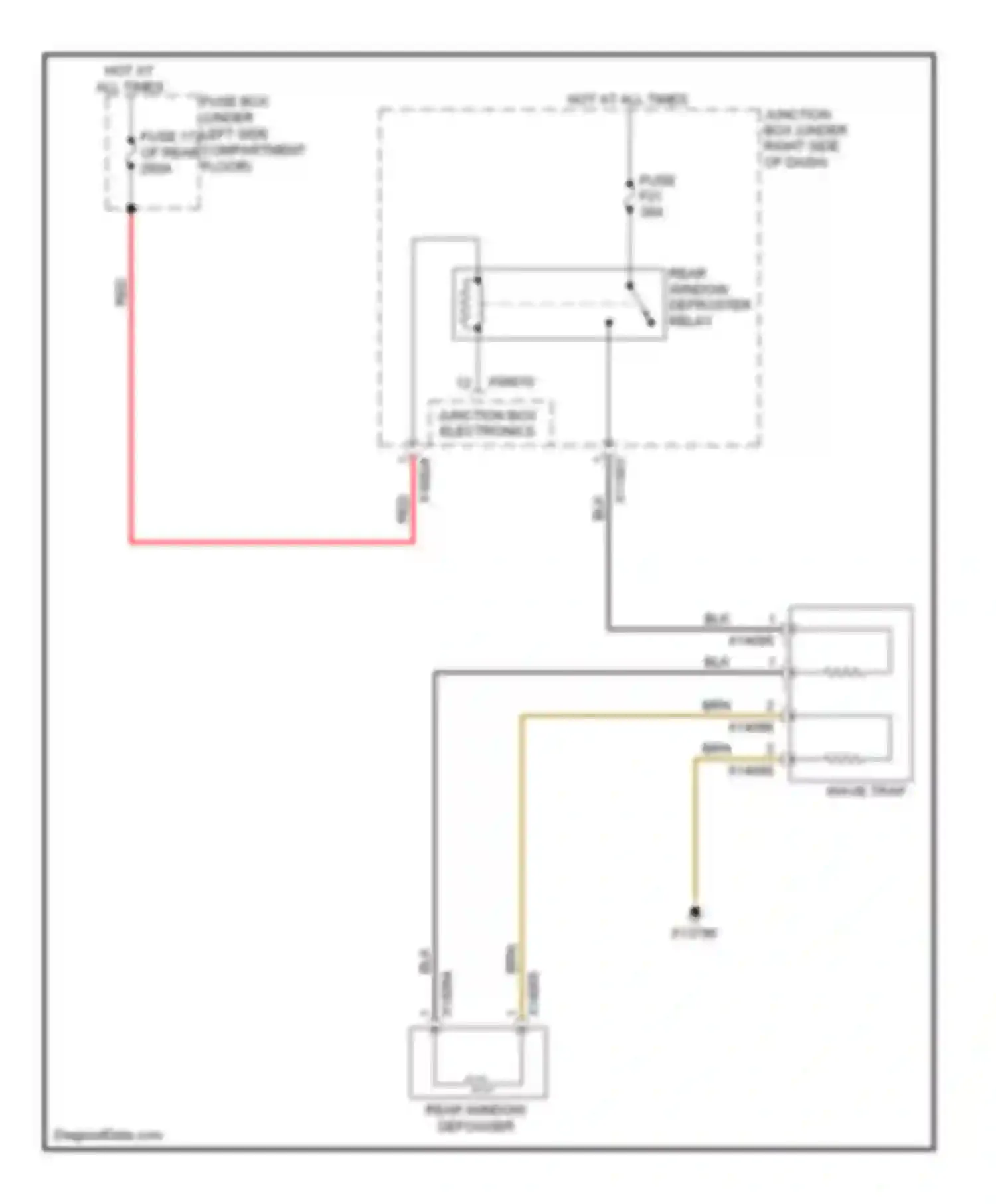X5 BMW E70 facelift (2010-2013): Rear defogger circuit