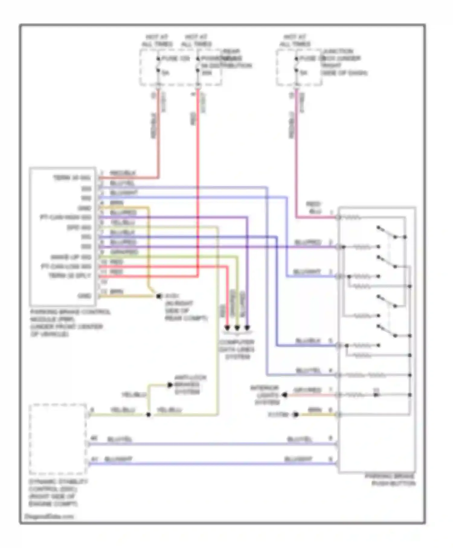 X5 BMW E70 facelift (2010-2013): Park brake release circuit