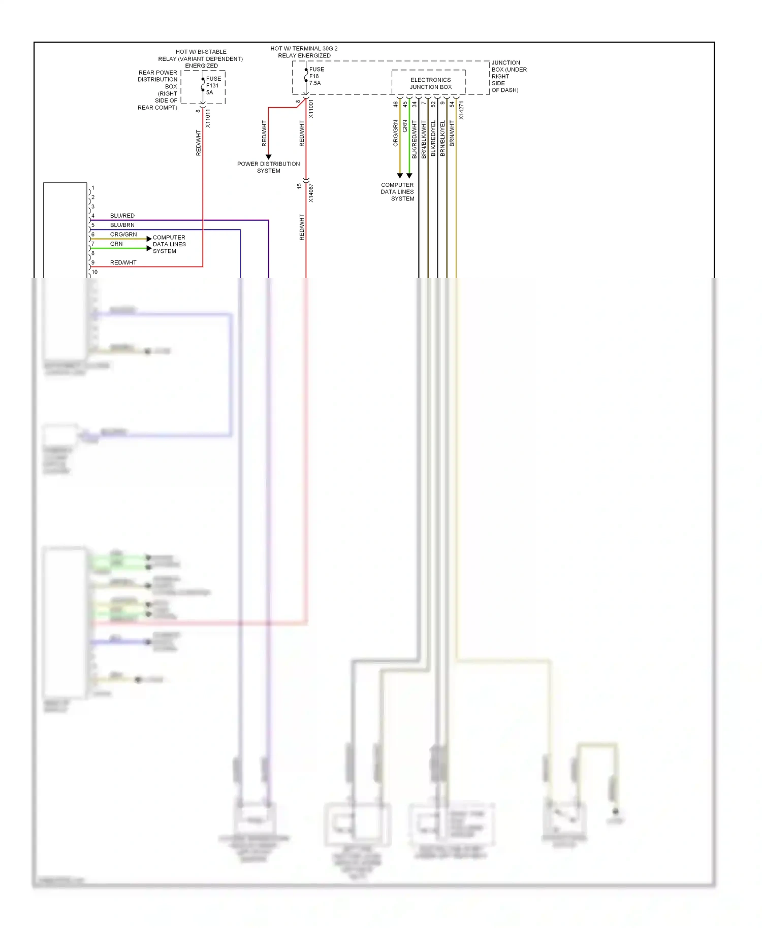 Wiring diagram coolant level switch for BMW X5 E70 facelift (2010-2013) (2 of 2)