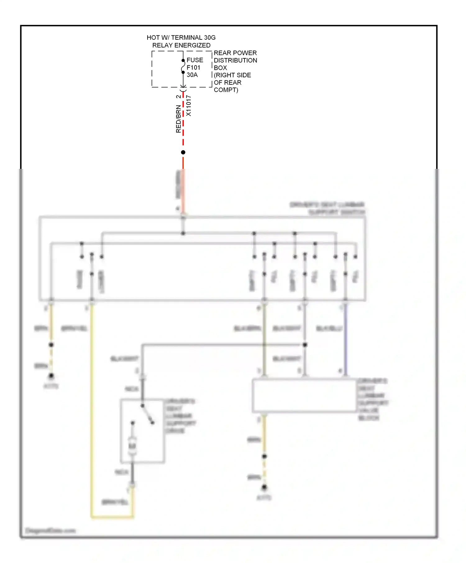 Wiring diagram driver's seat lumbar support switch for BMW X5 E70 facelift (2010-2013) (1 of 1)
