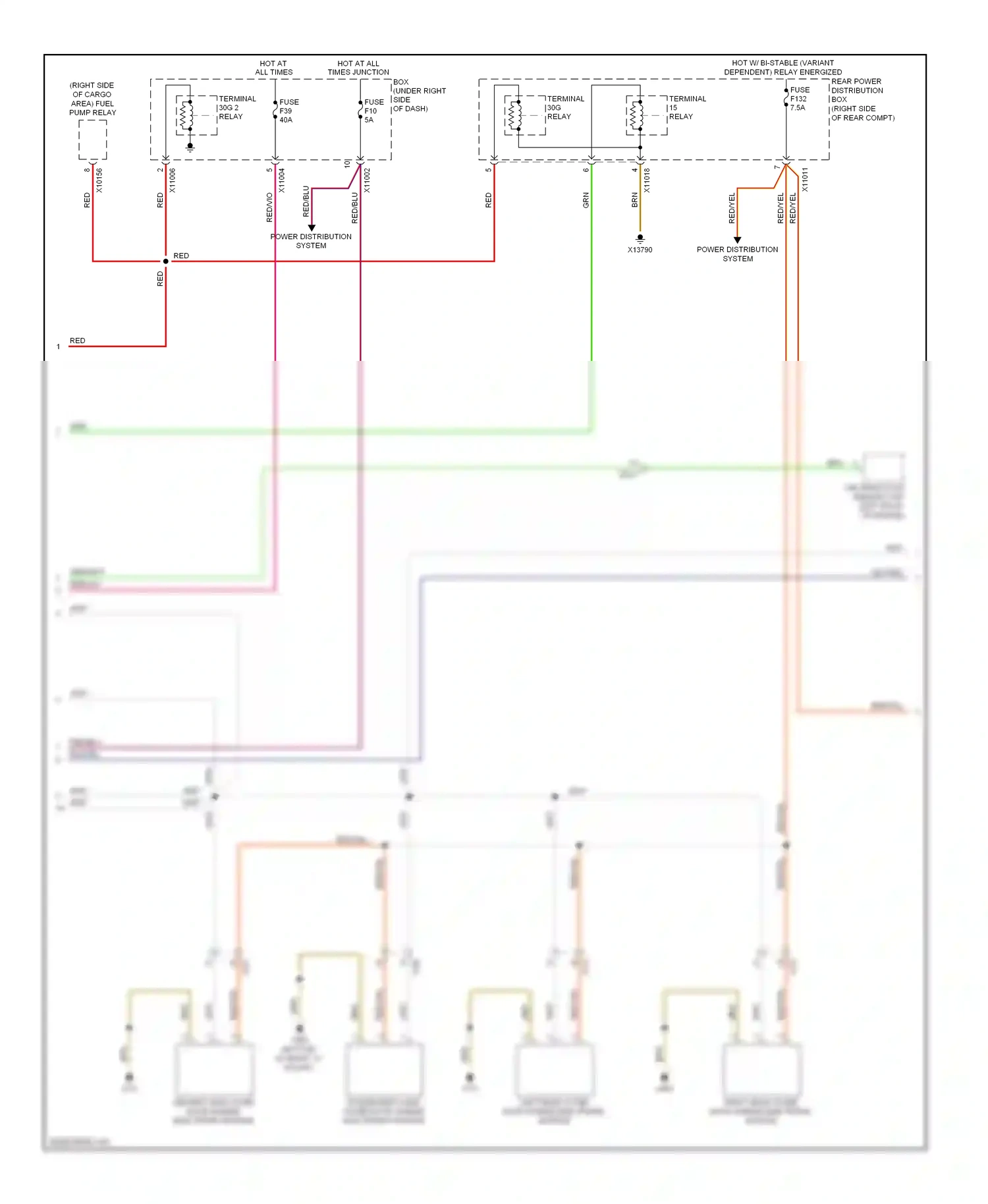 Wiring diagram driver's side outer door handle electronic module for BMW X5 E70 facelift (2010-2013) (1 of 4)