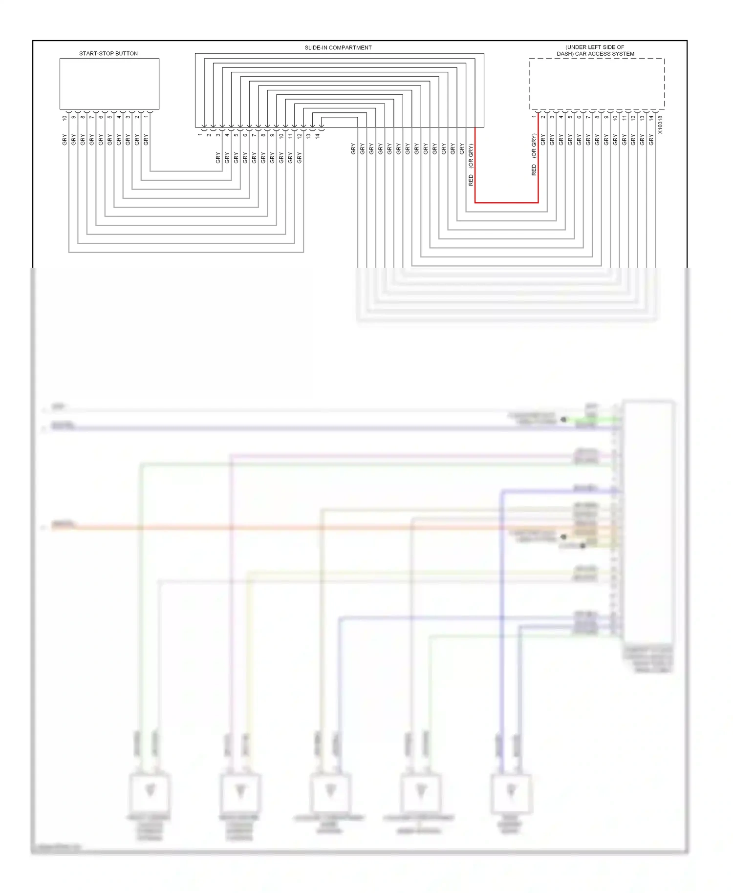 Wiring diagram front center console interior antenna for BMW X5 E70 facelift (2010-2013) (1 of 1)