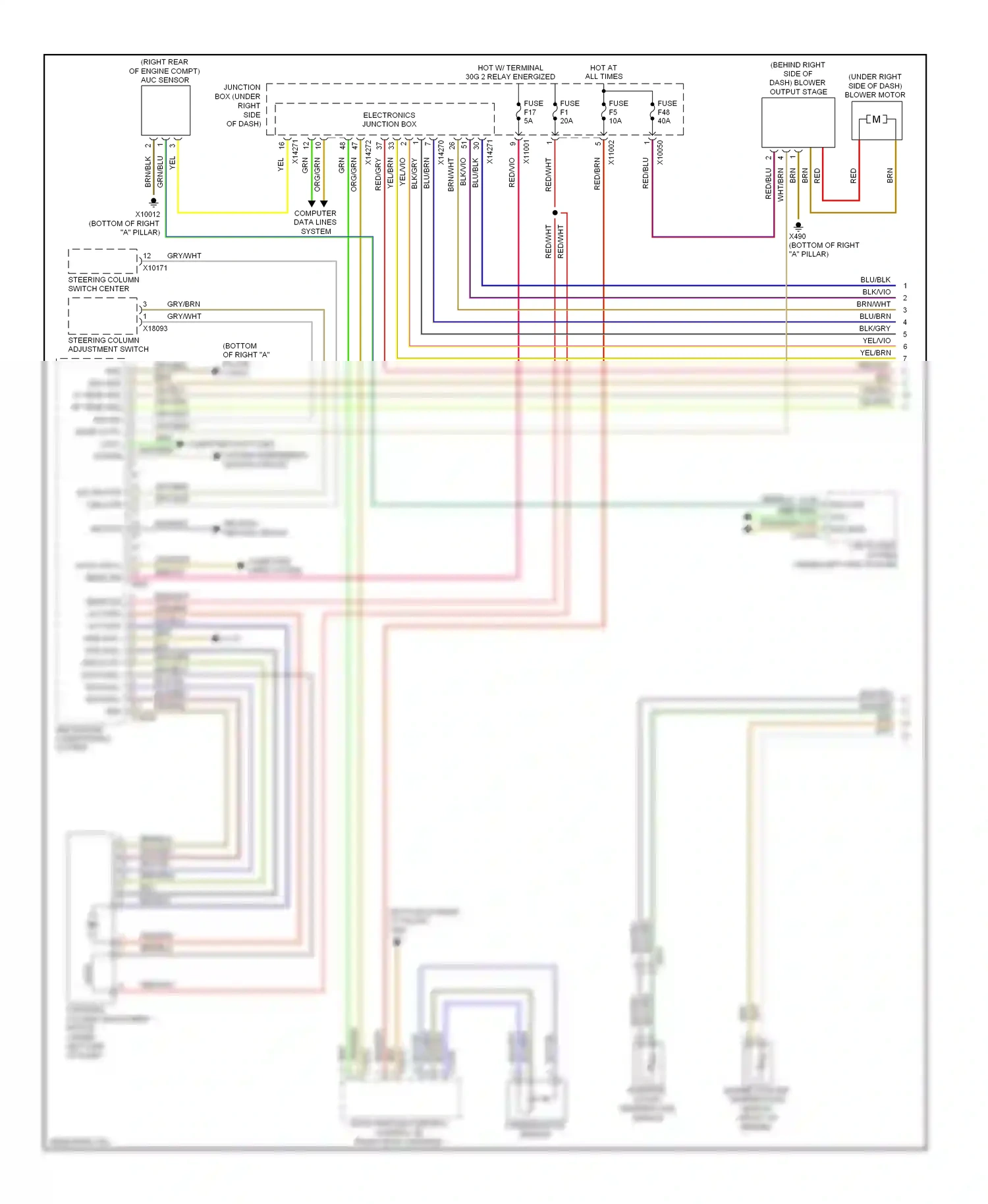 Wiring diagram heating/air conditioning system for BMW X5 E70 facelift (2010-2013) (6 of 15)