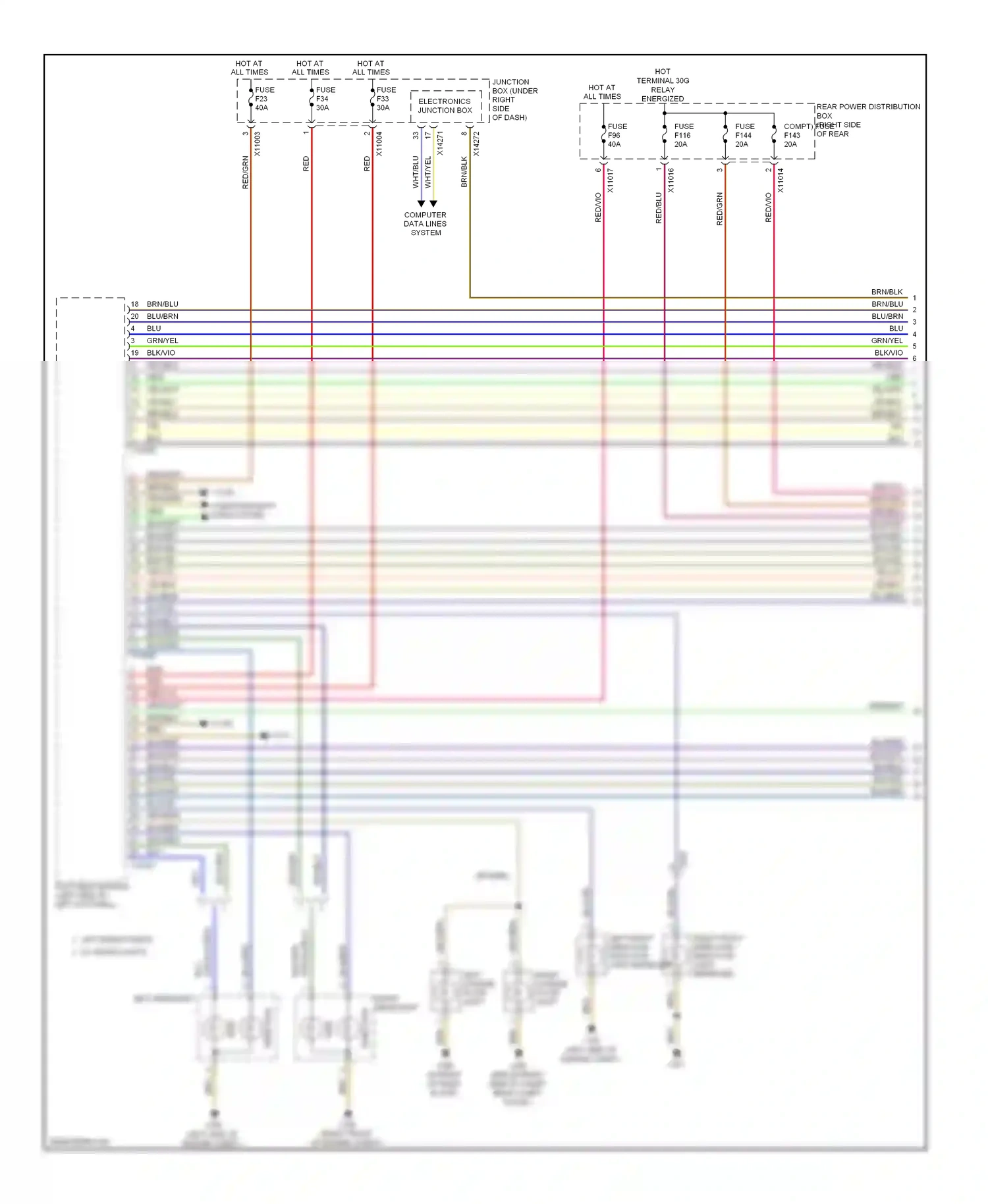 Wiring diagram left headlight for BMW X5 E70 facelift (2010-2013) (1 of 3)