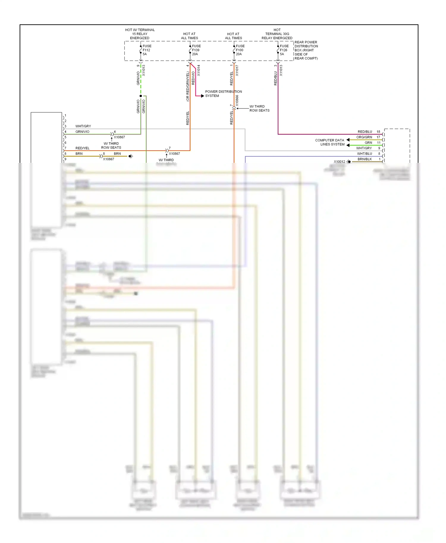 Wiring diagram left rear seat backrest heating for BMW X5 E70 facelift (2010-2013) (3 of 3)