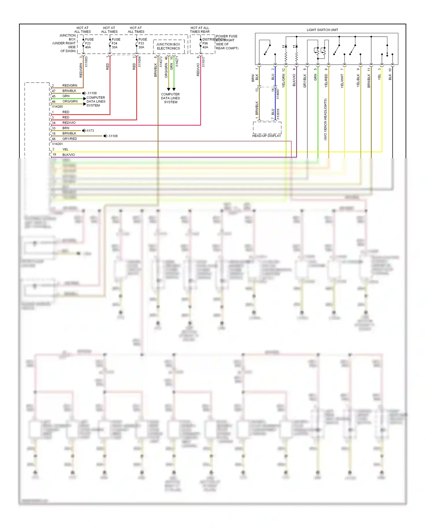Wiring diagram parking brake push button for BMW X5 E70 facelift (2010-2013) (2 of 3)