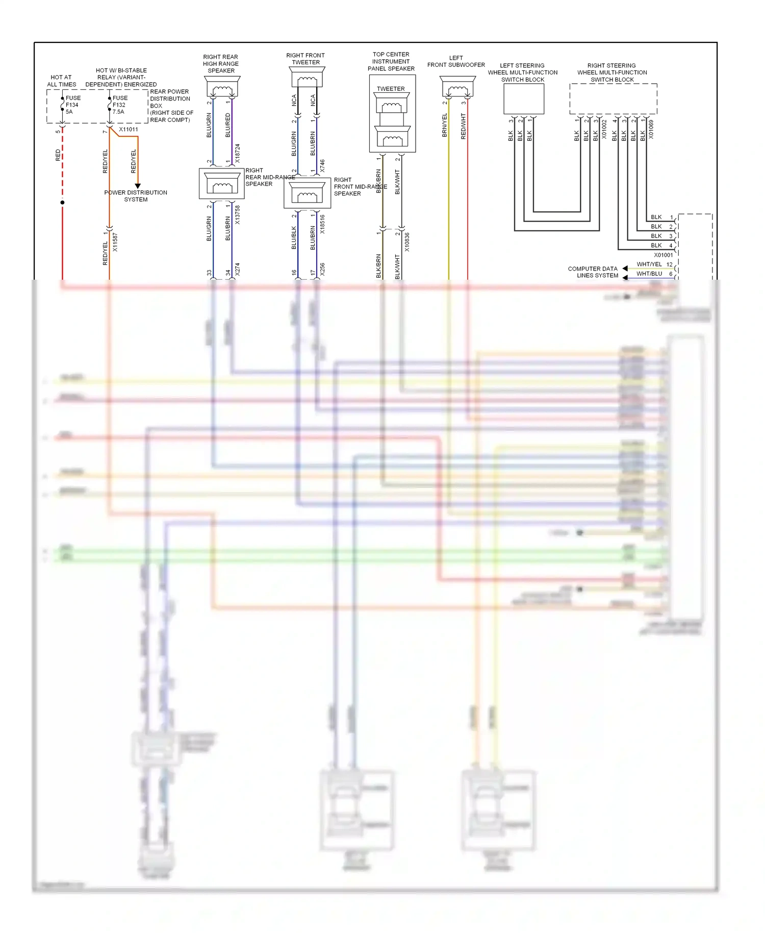 Wiring diagram power distribution system for BMW X5 E70 facelift (2010-2013) (9 of 24)