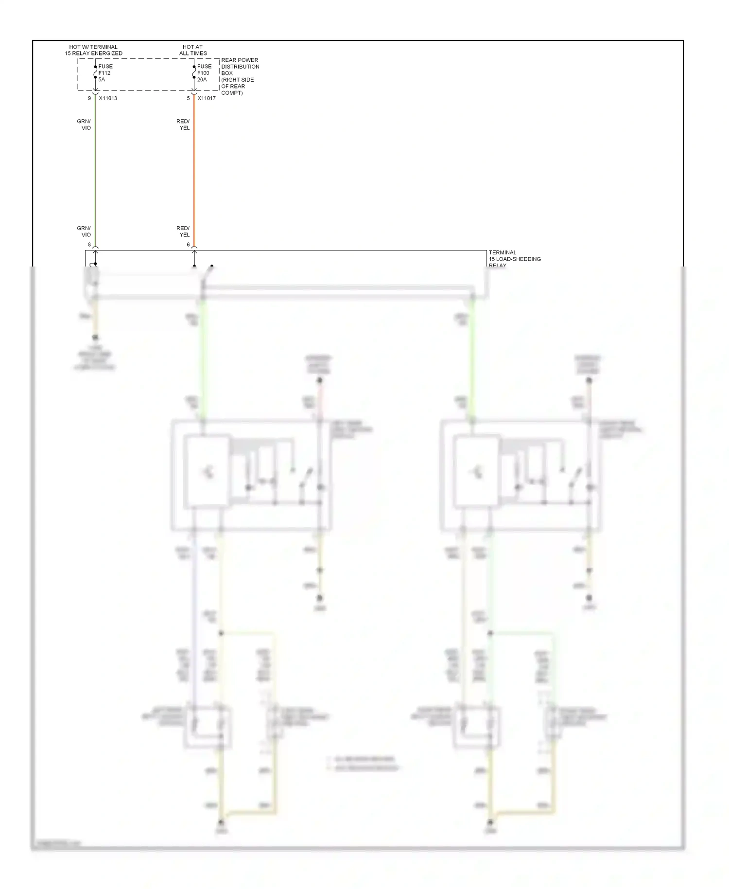 Wiring diagram right rear seat backrest heating for BMW X5 E70 facelift (2010-2013) (2 of 3)