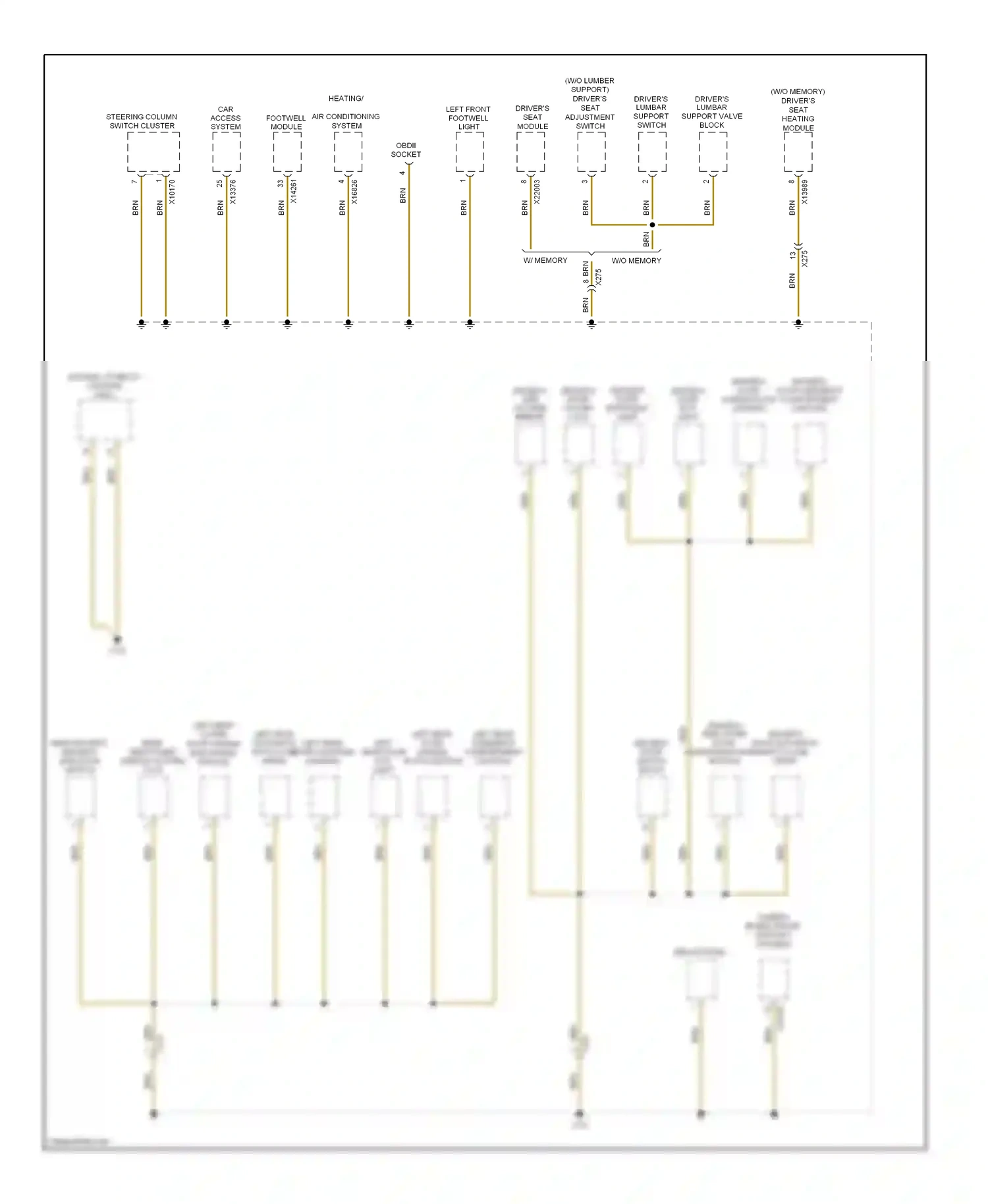 Wiring diagram w/o memory for BMW X5 E70 facelift (2010-2013) (1 of 2)